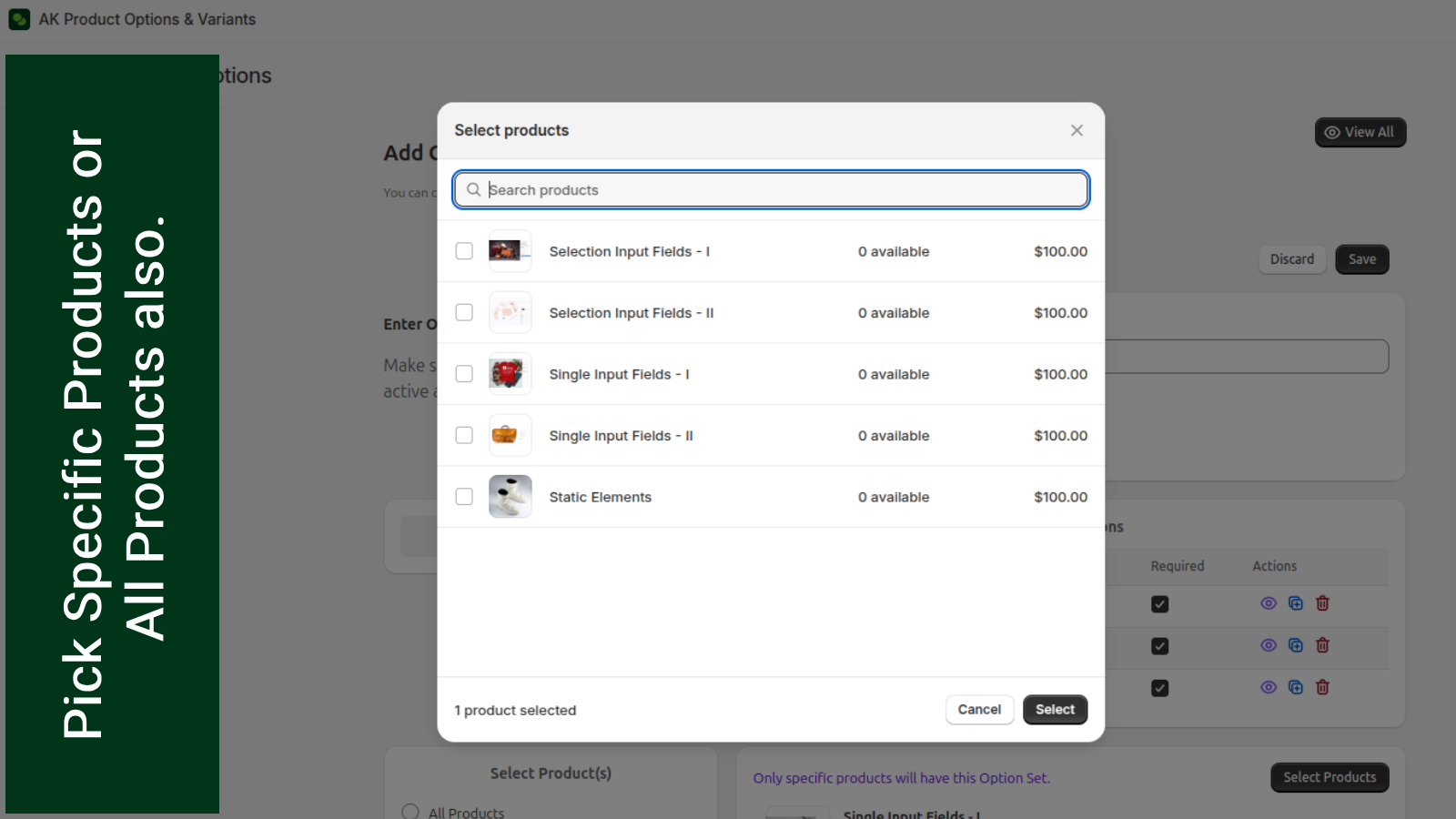 Assign All Products or Specific Product