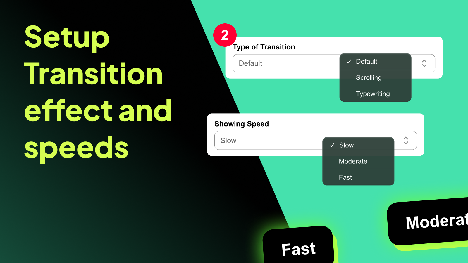 Setup Transition effect and Speeds
