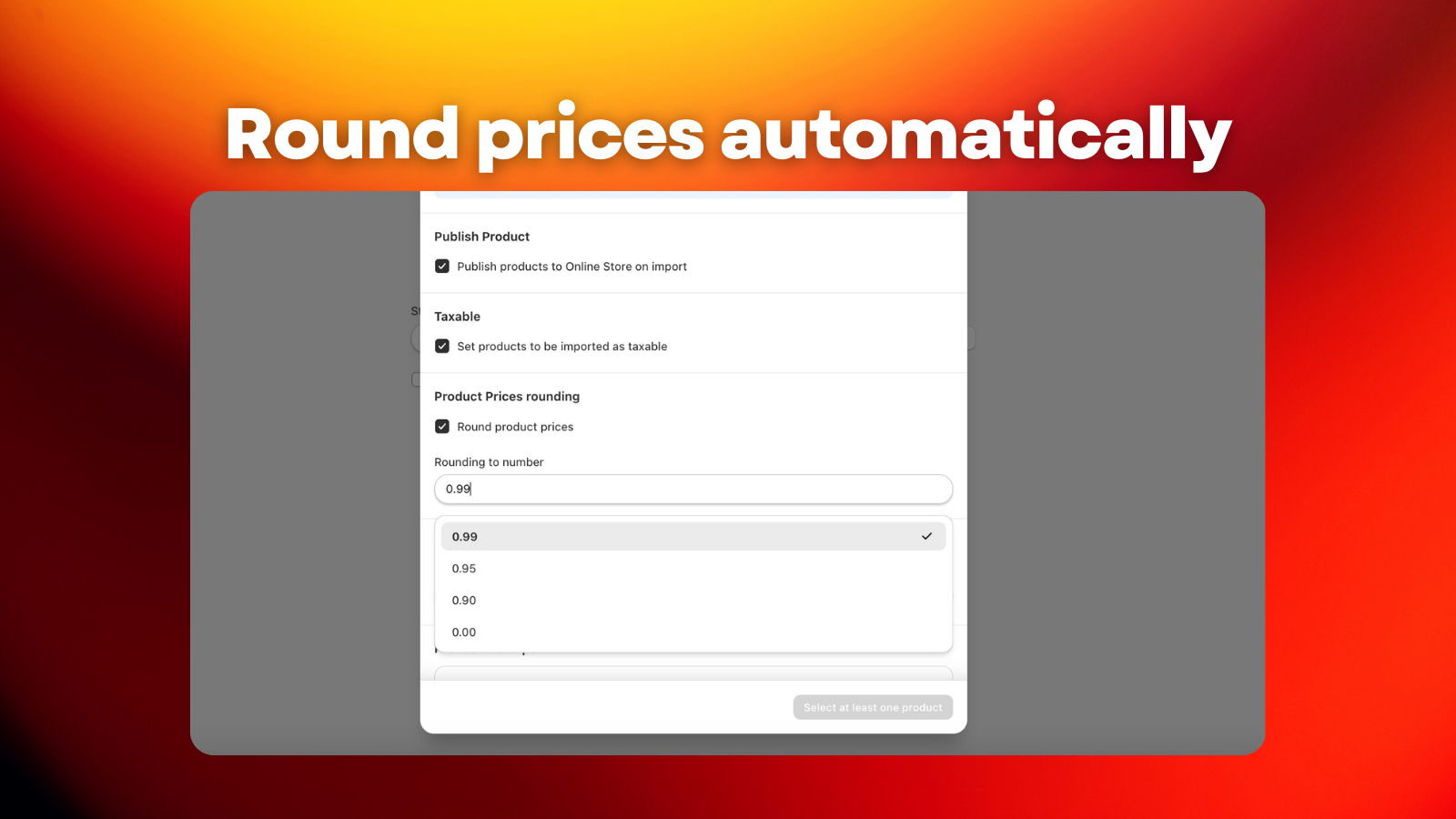 Round prices automatically