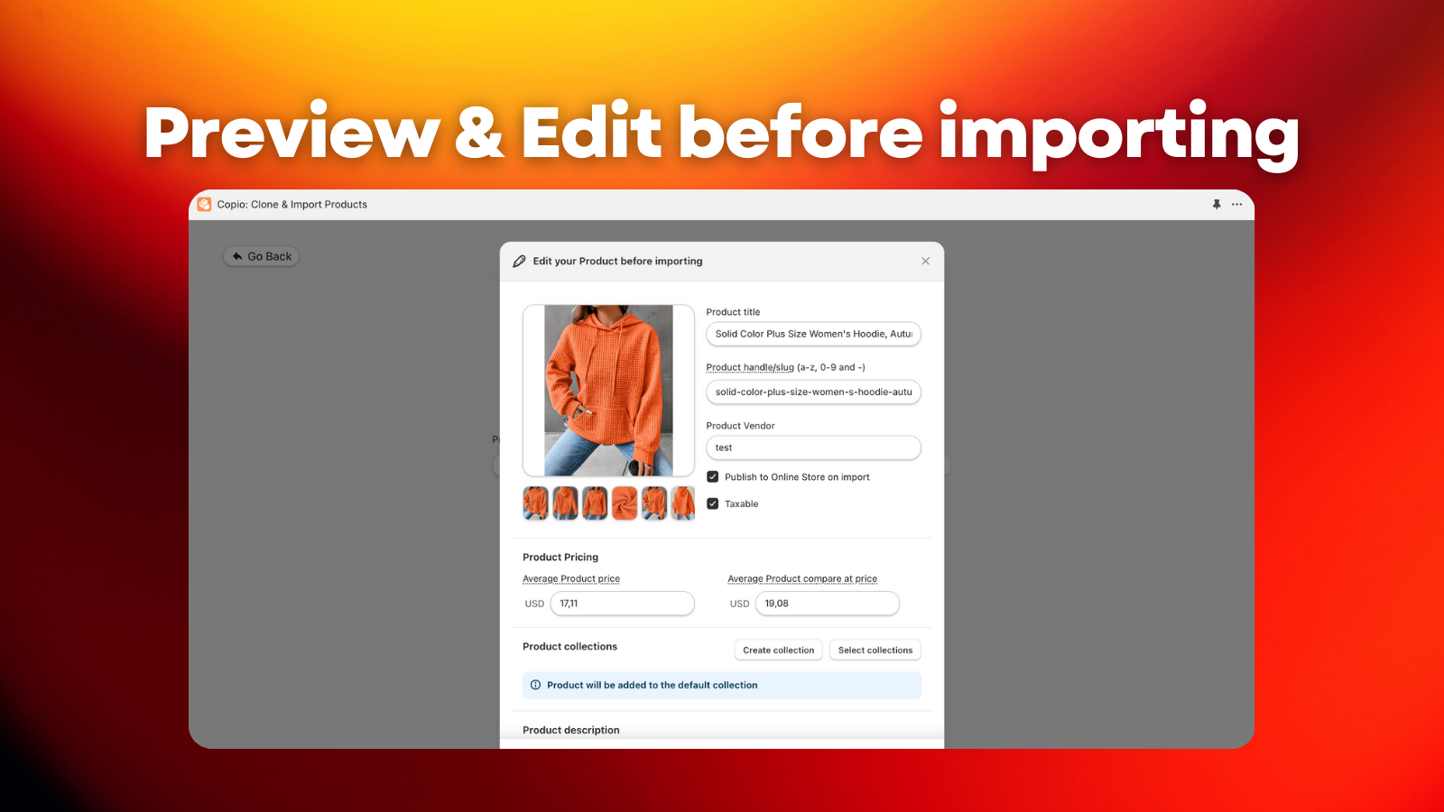 Preview & Edit before importing