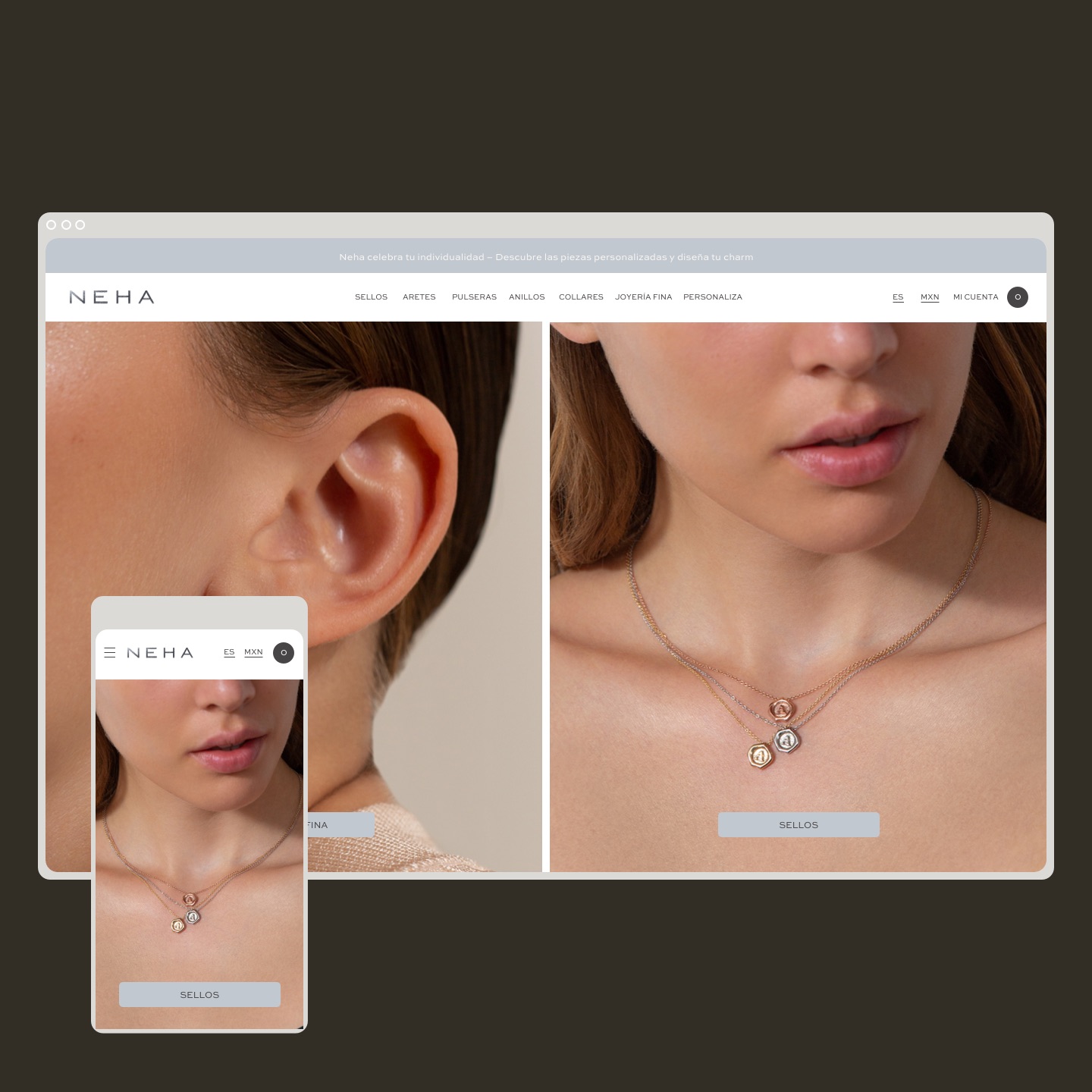 Minimalist Online Shop Design for Contemporary Jewelry Brand Neha