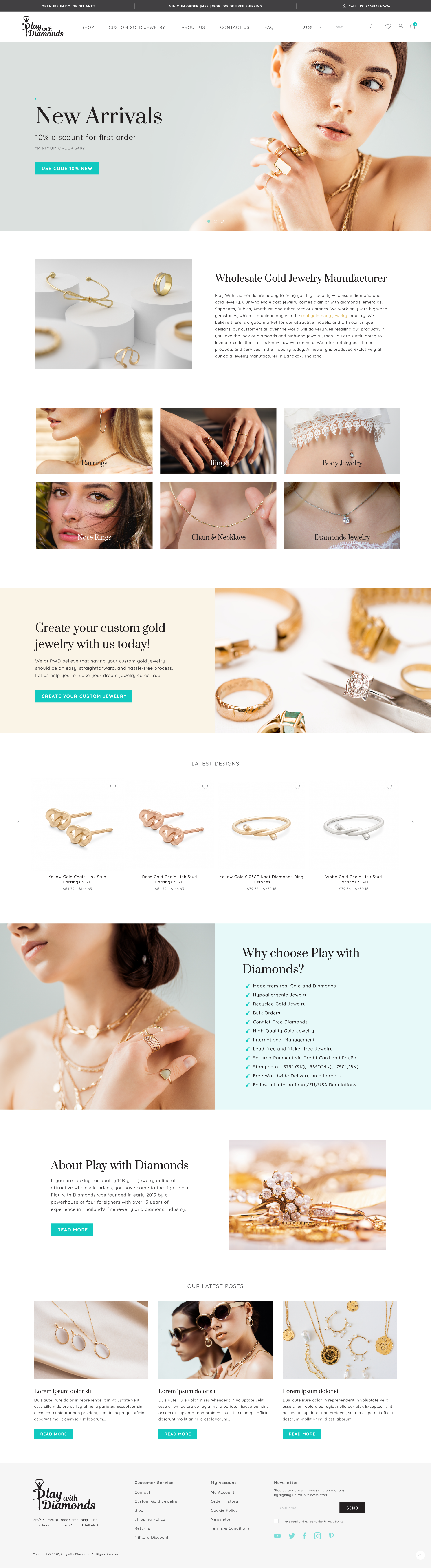 Comprehensive Website Design for Jewelries Online Store