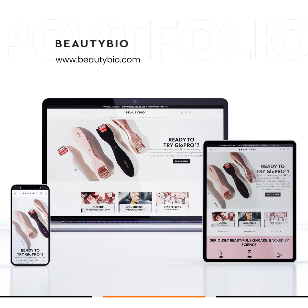 Shopify Beauty niche website design and development screenshot