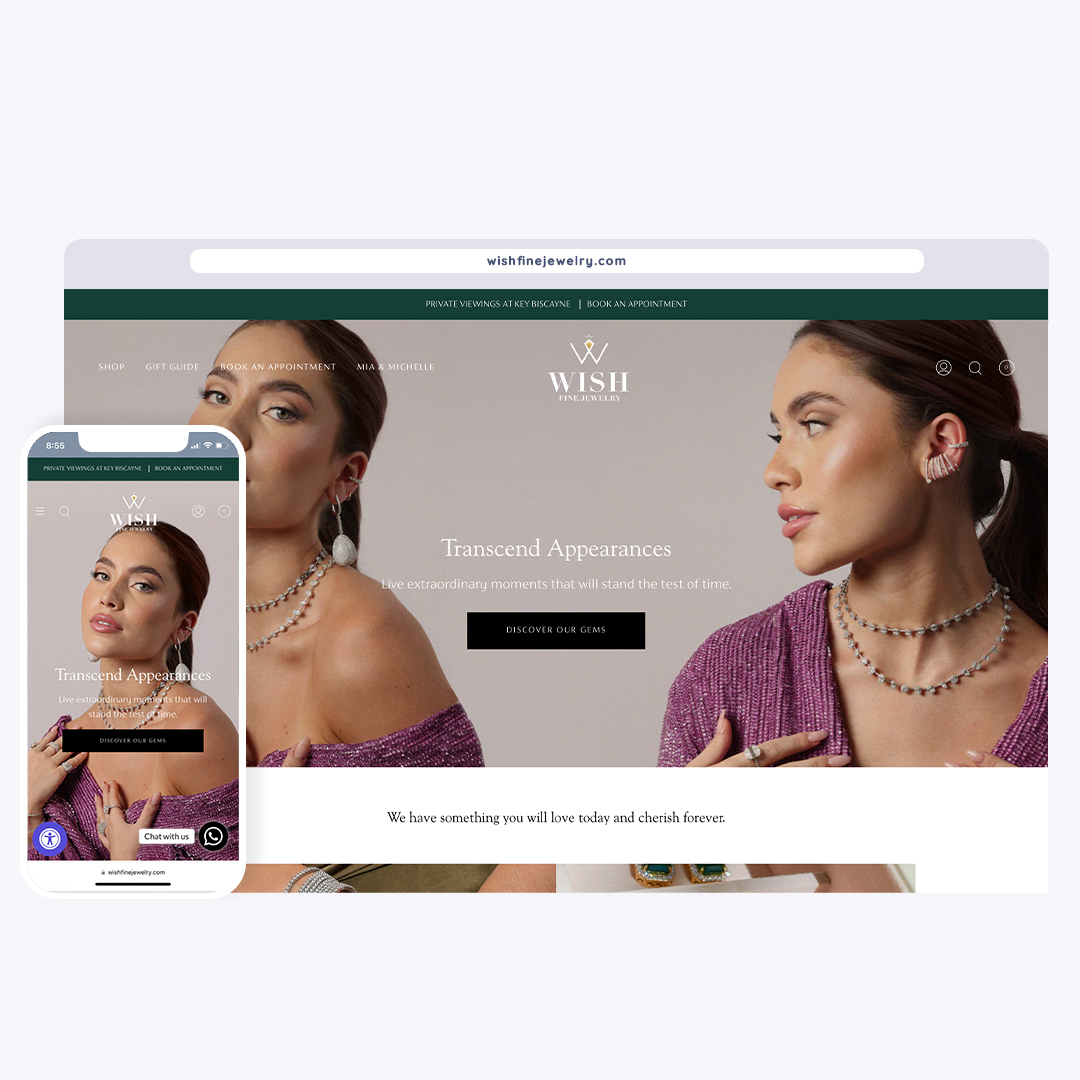 Revamp of Wish Fine Jewelry's Online Store for Enhanced Functionality and Luxury Aesthetic
