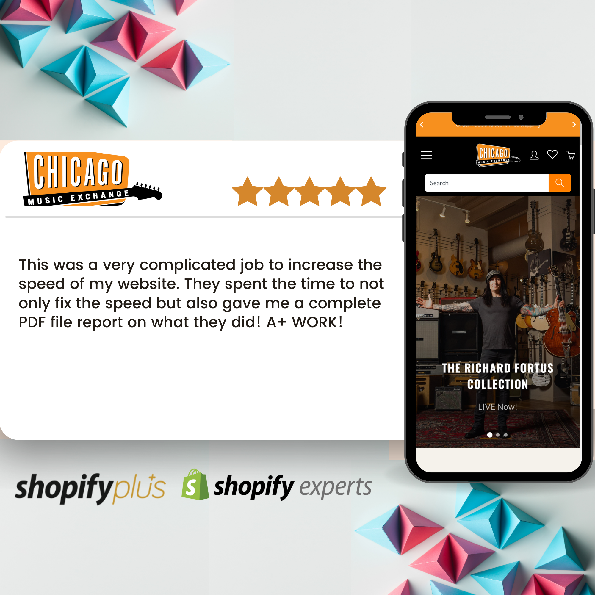 Chicago Music Exchange Testimonial on Speed Optimization Services