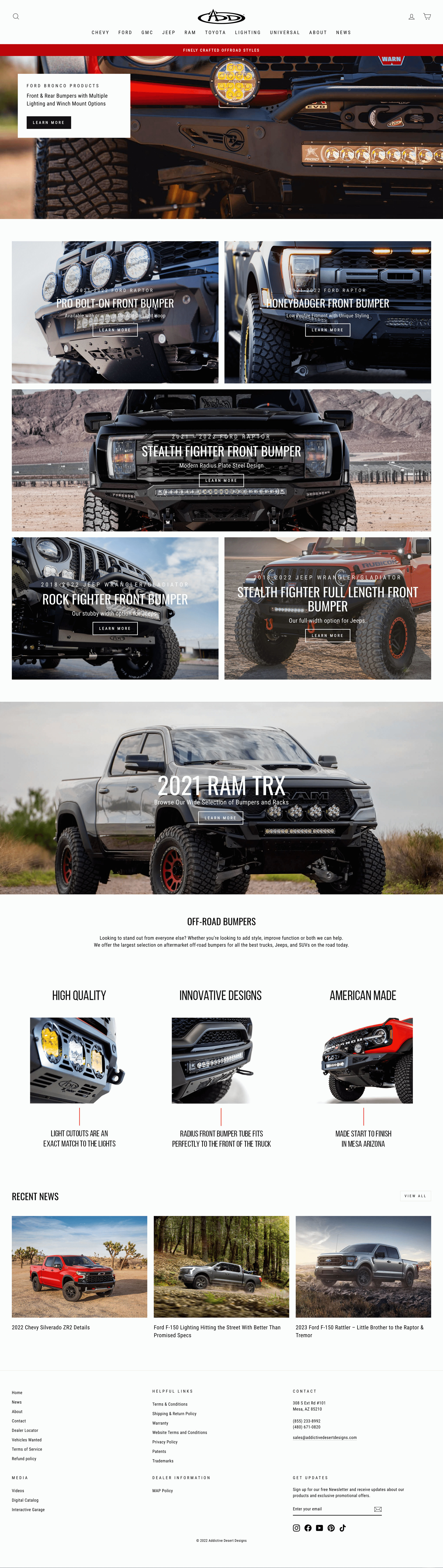 Addictive Desert Designs - Migration to Shopify, Design, SEO Migration screenshot