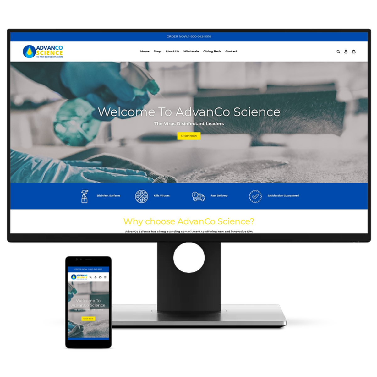 Comprehensive Website Design & Managed Marketing for Advanco Science