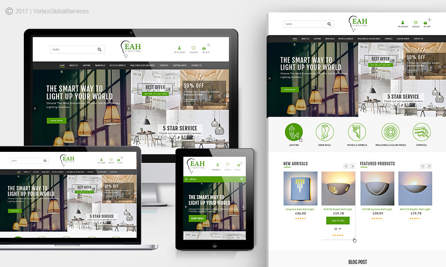 Fully Custom Designed Store for Electrical Lighting Seller screenshot