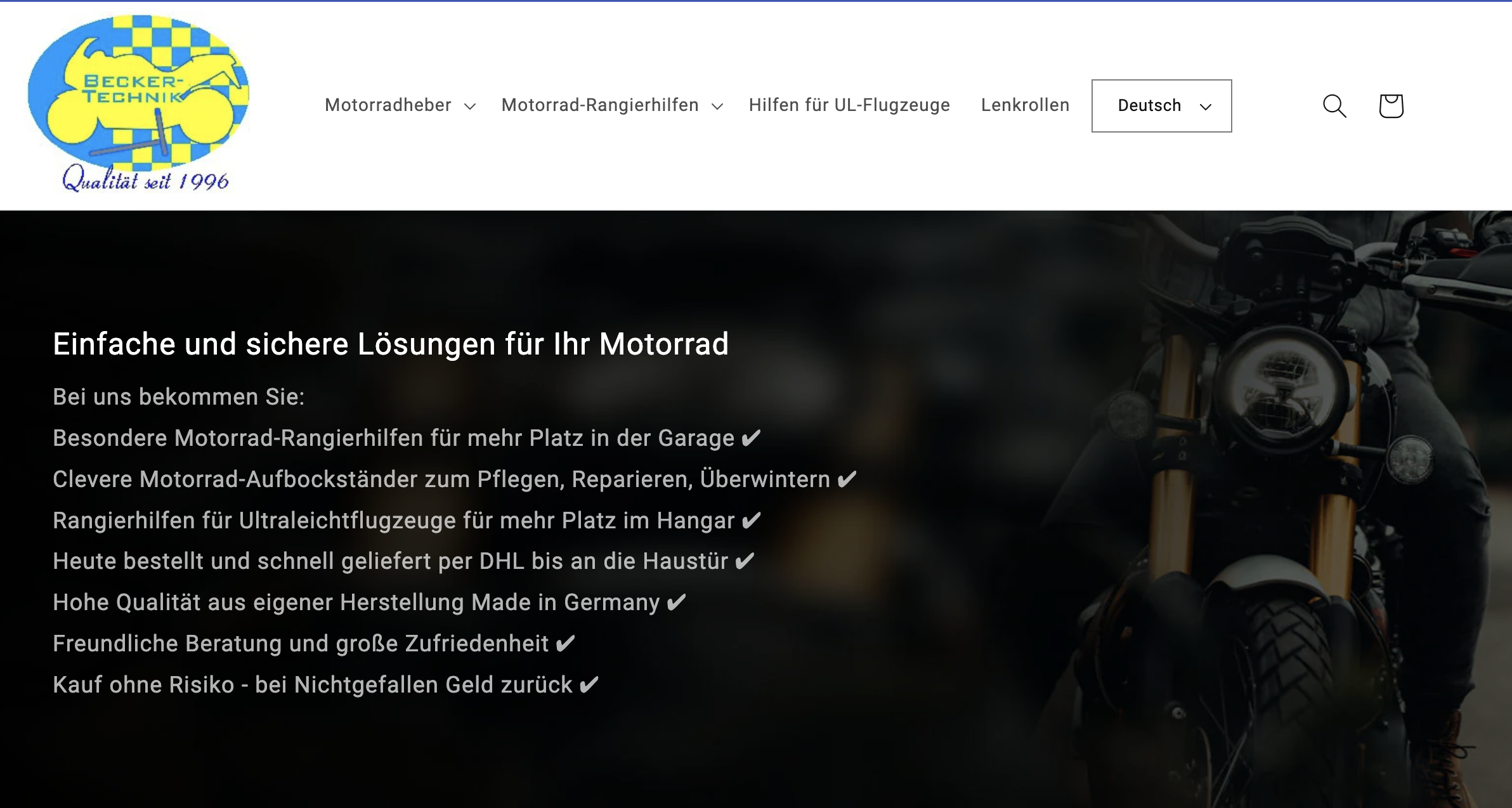 Becker Technik Online Store screenshot