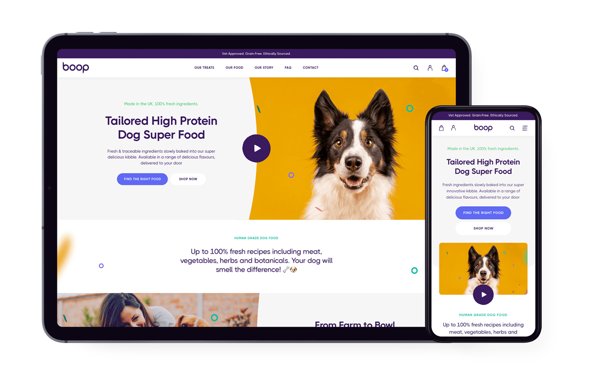 Shopify eCommerce Website Development for Boop Dog Food