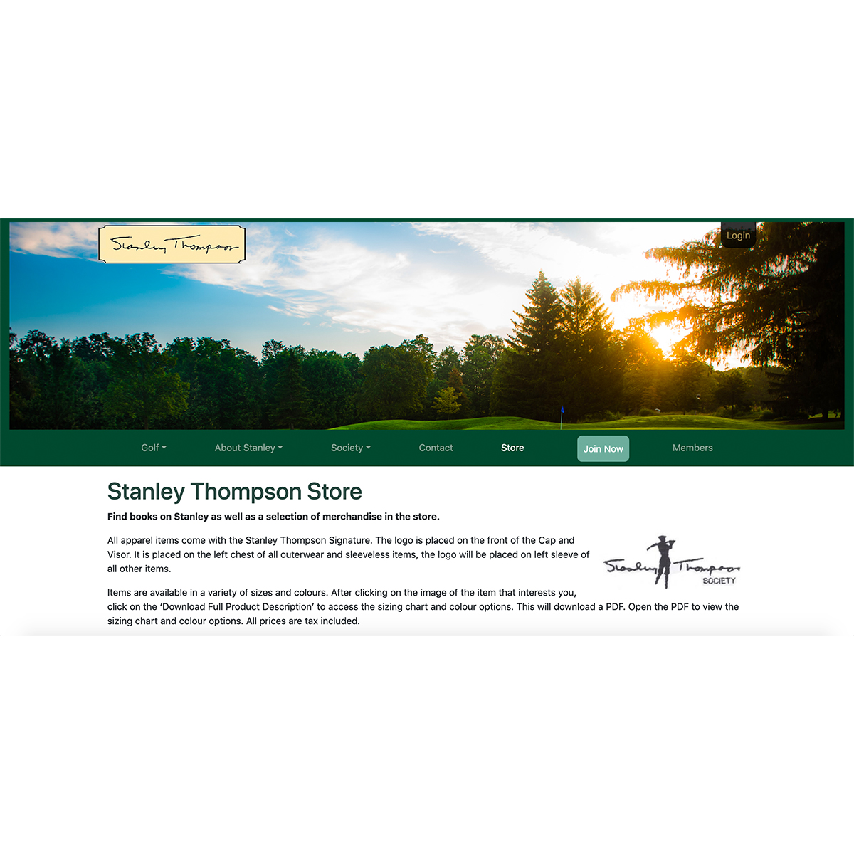 Custom Shopify Theme Development for the Stanley Thompson Society