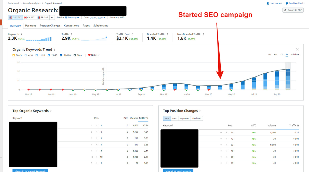Impressive SEO Growth: 450% Increase in Ranked Keywords