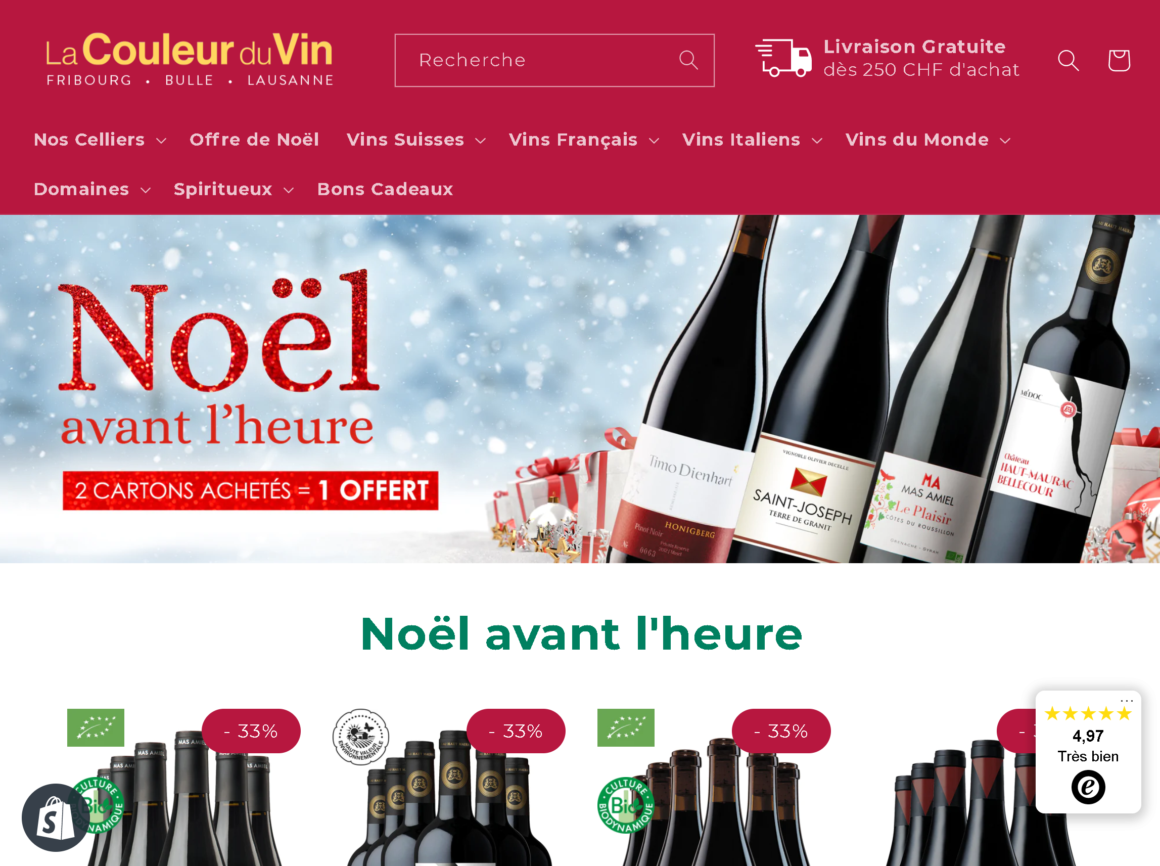New design for "Lacouleurduvin" in Switzerland screenshot