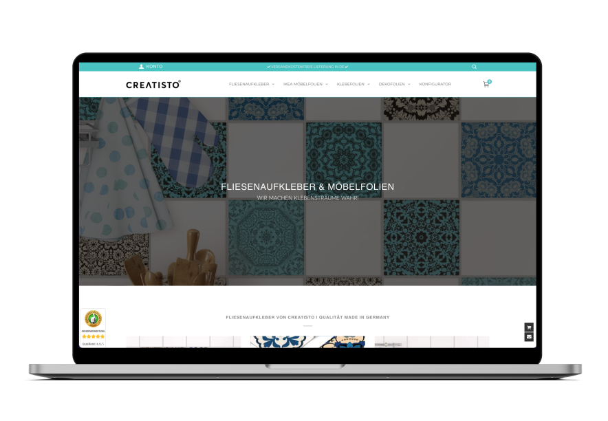 Theme-Anpassung des Shopify Shops Creatisto screenshot