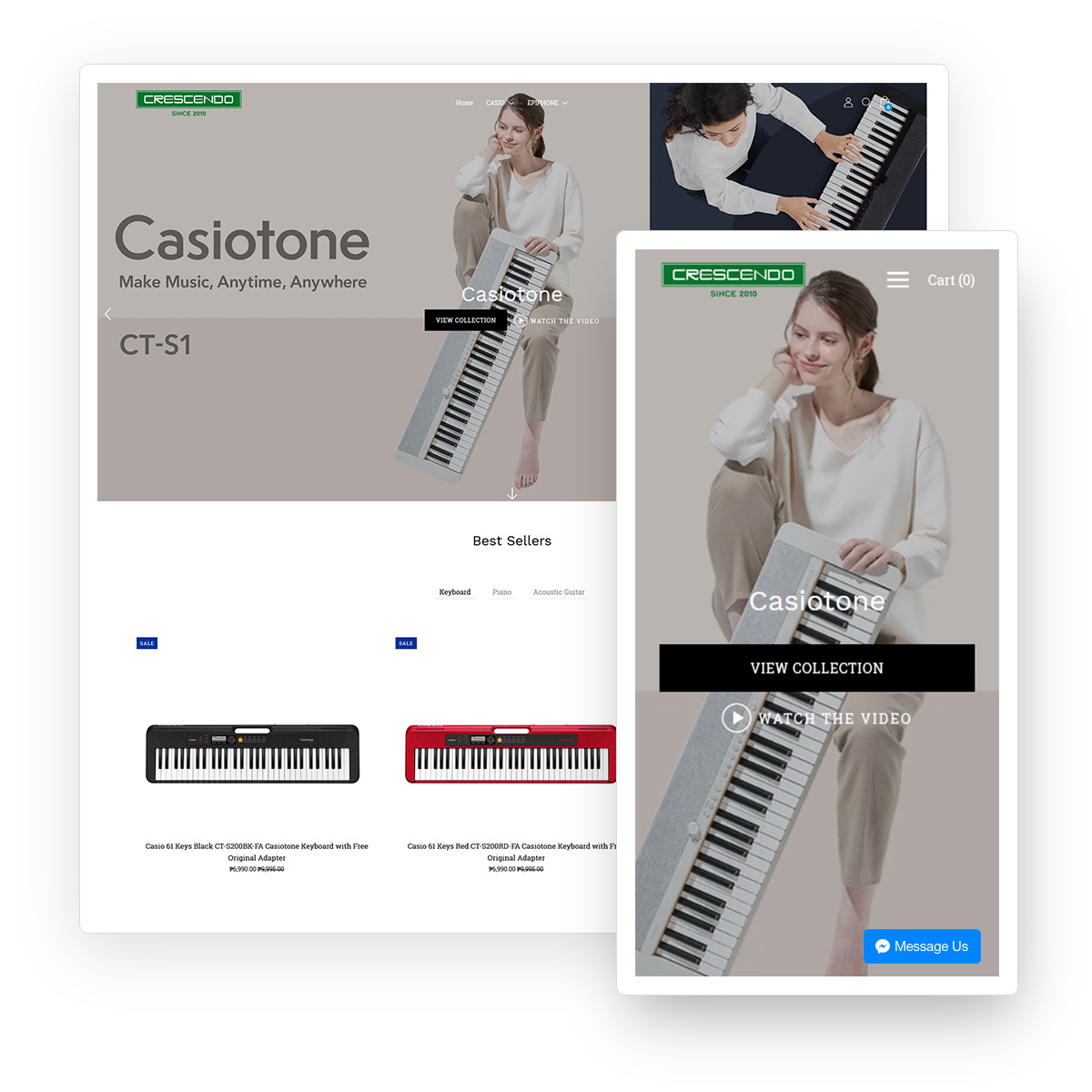 Crescendo: Custom Home Page Design with Dedicated Support