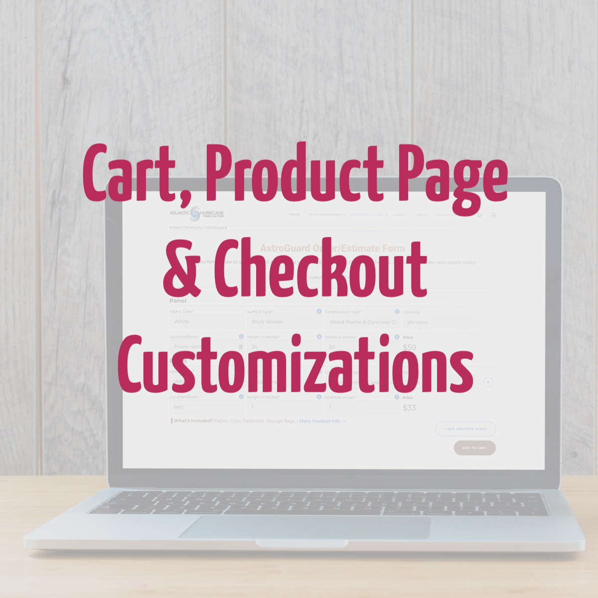 Customizations for Cart, Product Page, and Checkout Solutions