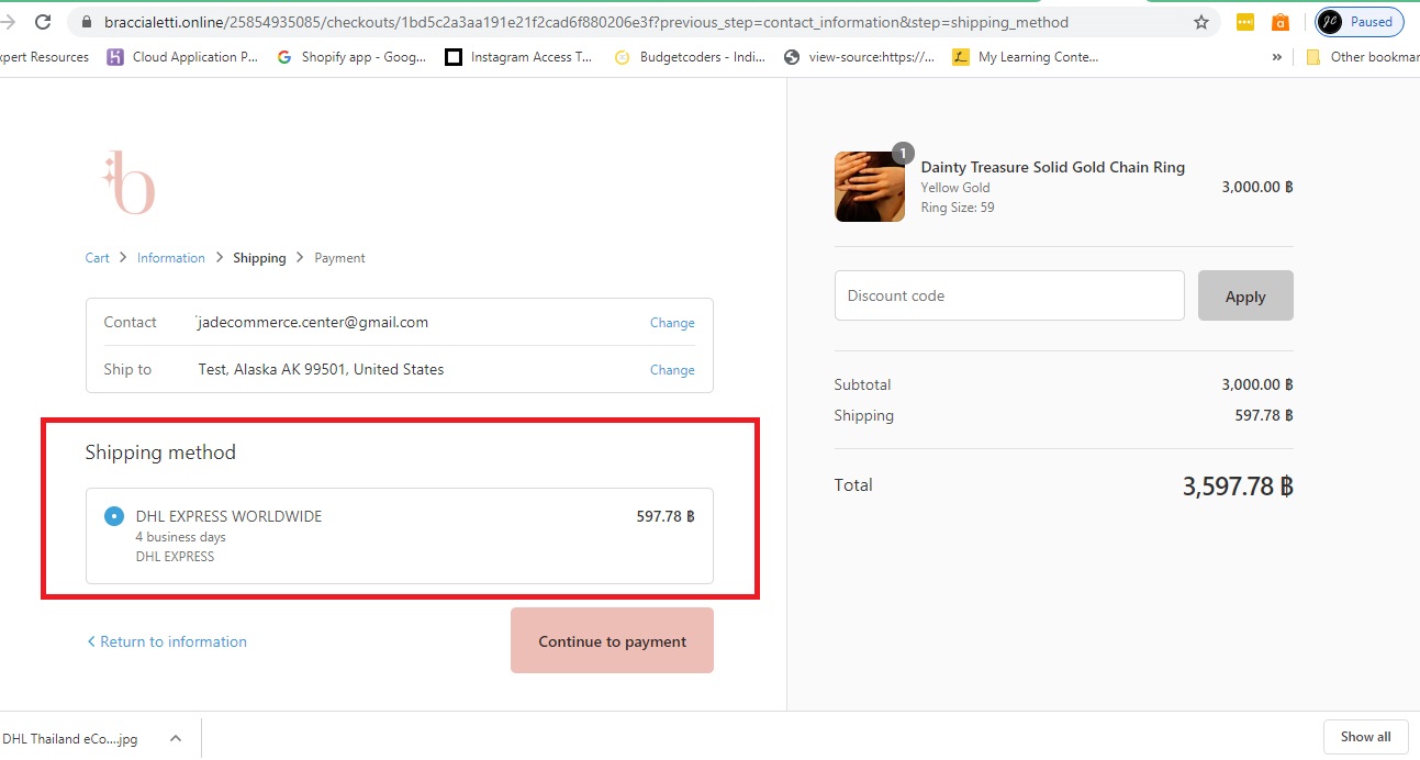 DHL Express & Ecommerce Thailand set up, implement, and integrate. screenshot