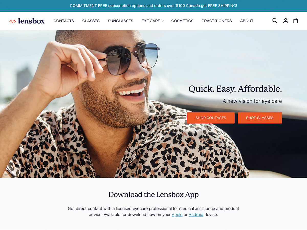 Rebranding and Shopify Experience Creation for Lensbox
