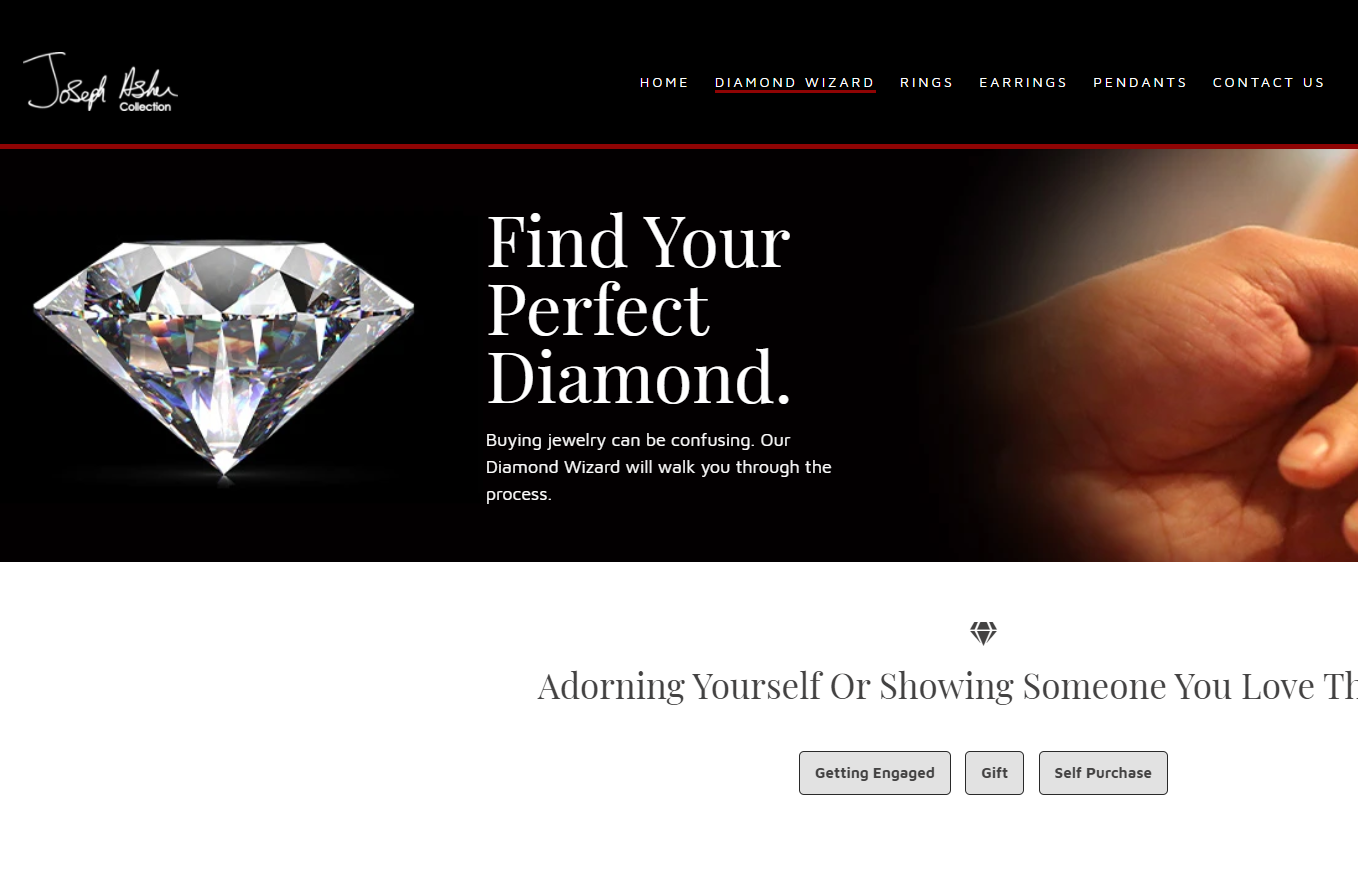 Joseph Asher Jewelry - Custom Product-buying Quiz and Wizard screenshot