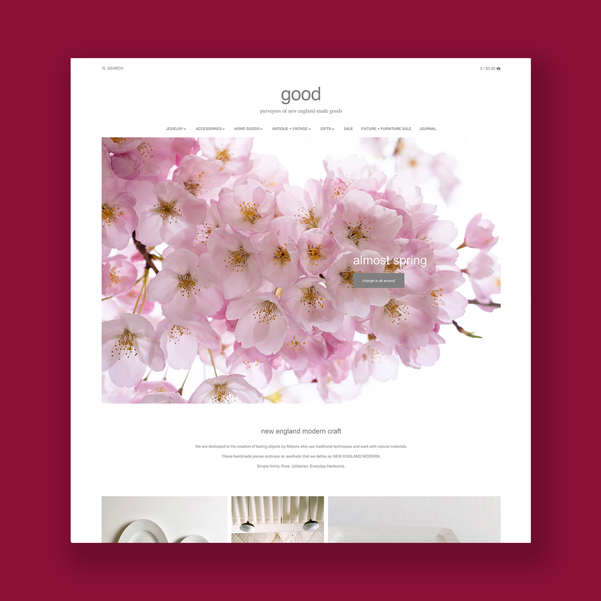 E-commerce Site for Good: Showcasing New England-Made Goods