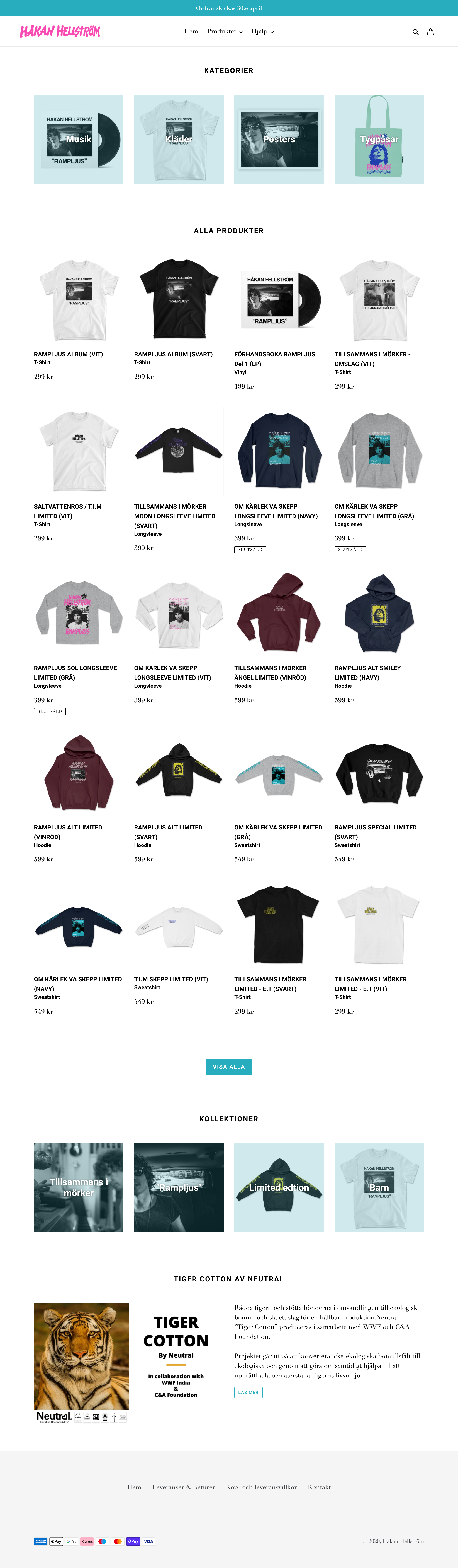 Custom Shopify Store Development for Håkan Hellström