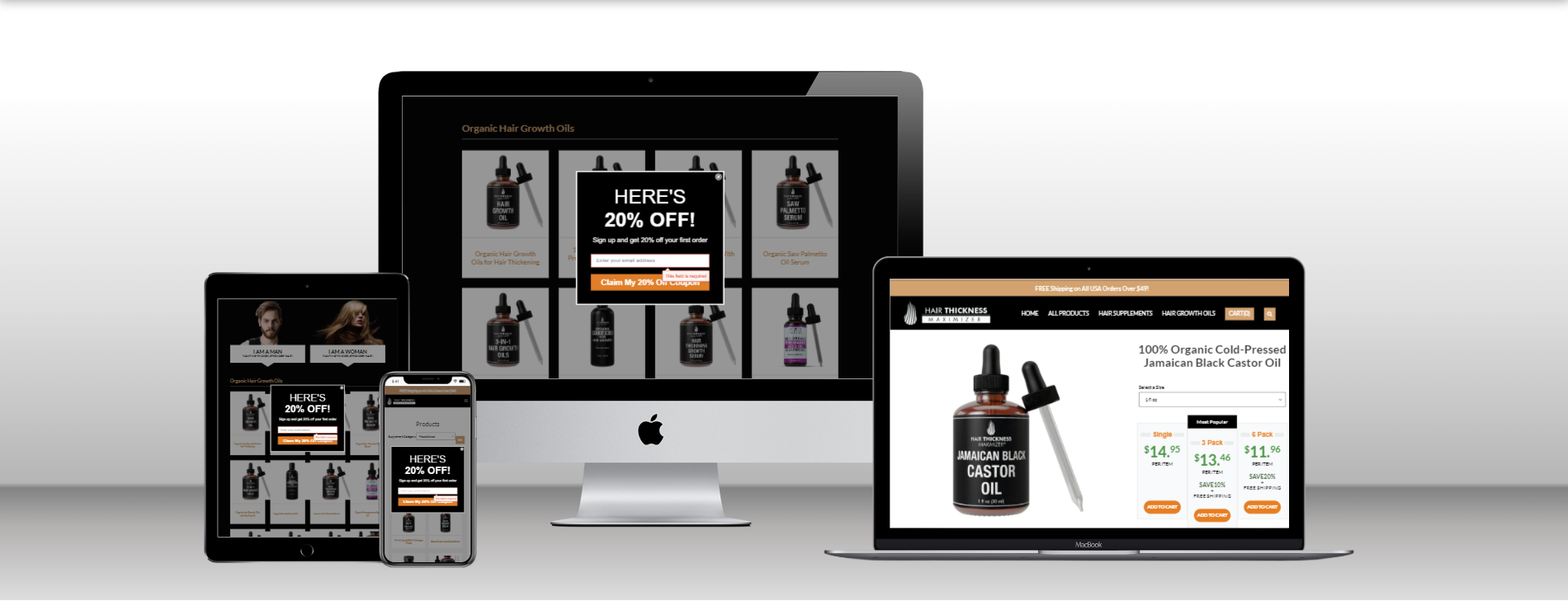 Comprehensive Shopify Store Build for Hair Thickness Maximizer