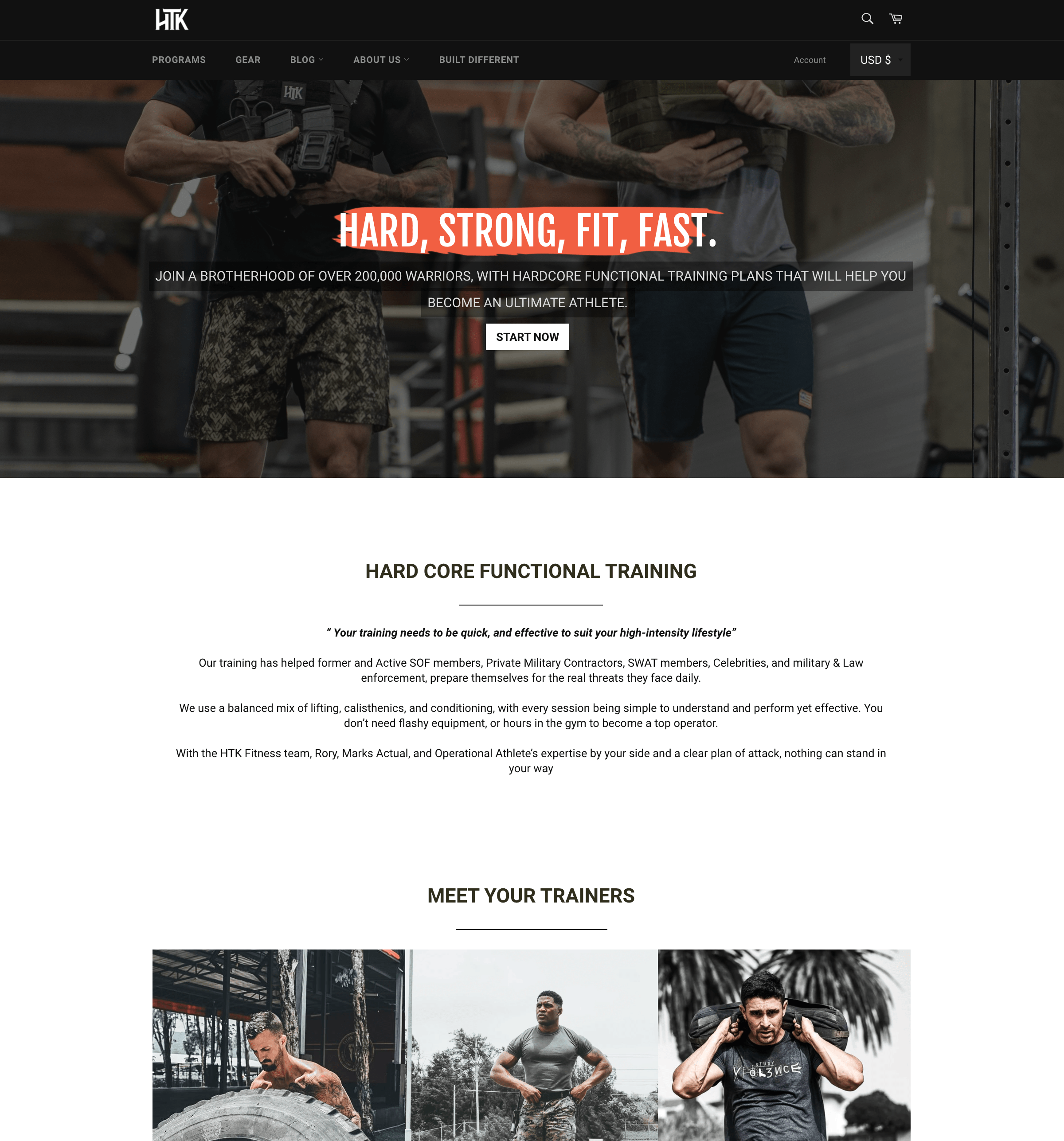 Hard to Kill Fitness - Website Design and Development screenshot