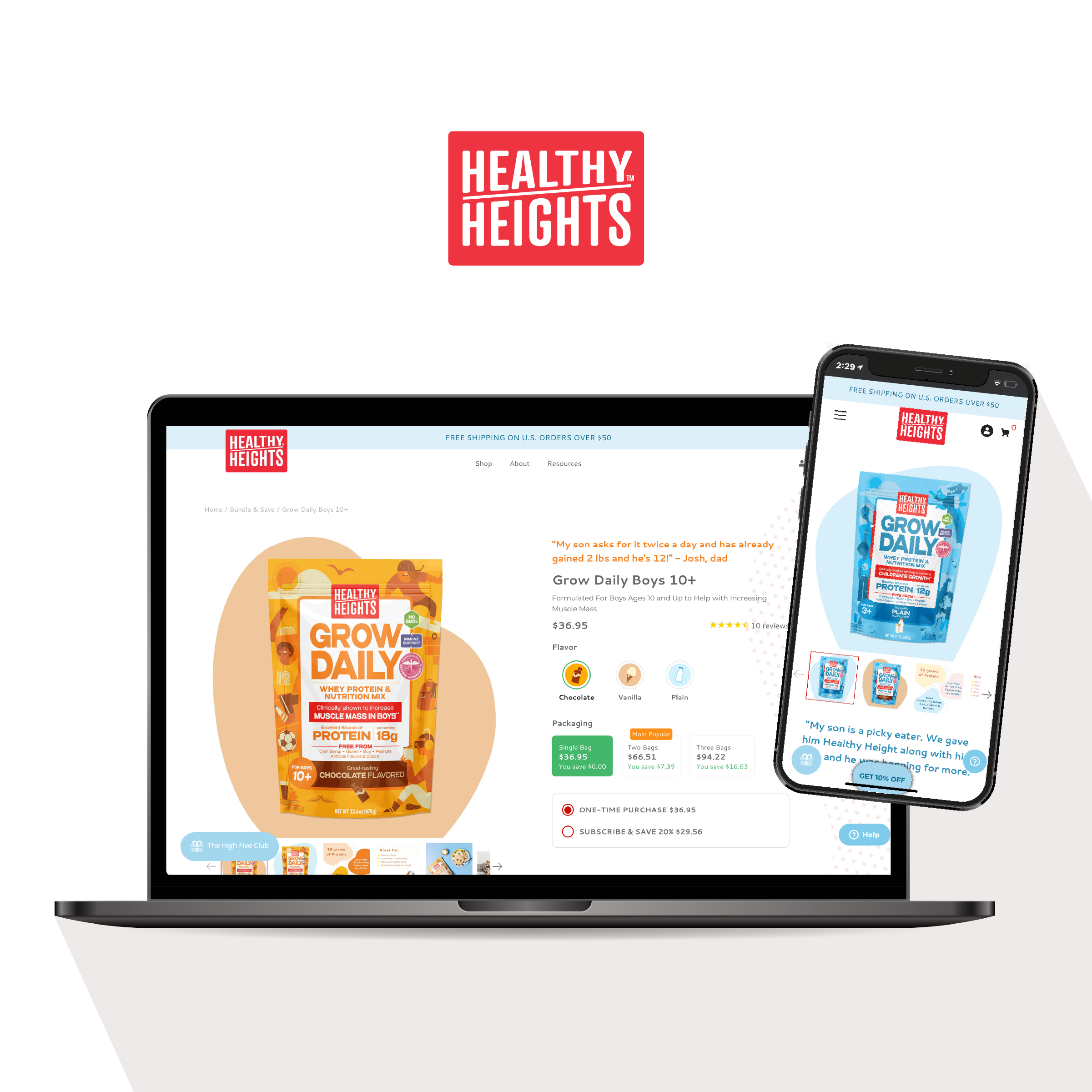 Comprehensive Website Development for Healthy Heights Children's Nutritional Supplements