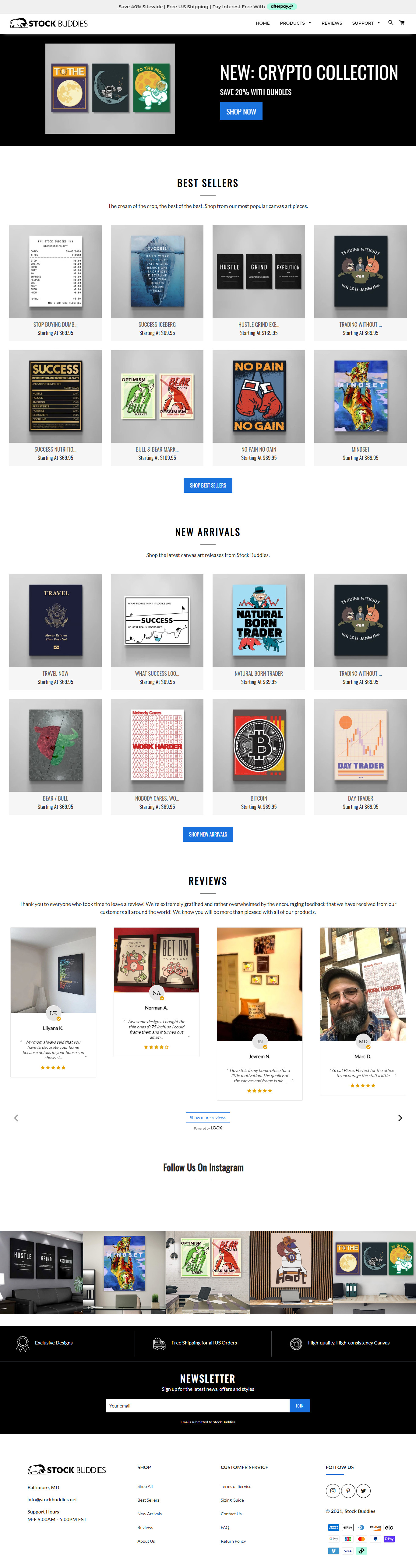 Responsive home page design and collection page screenshot