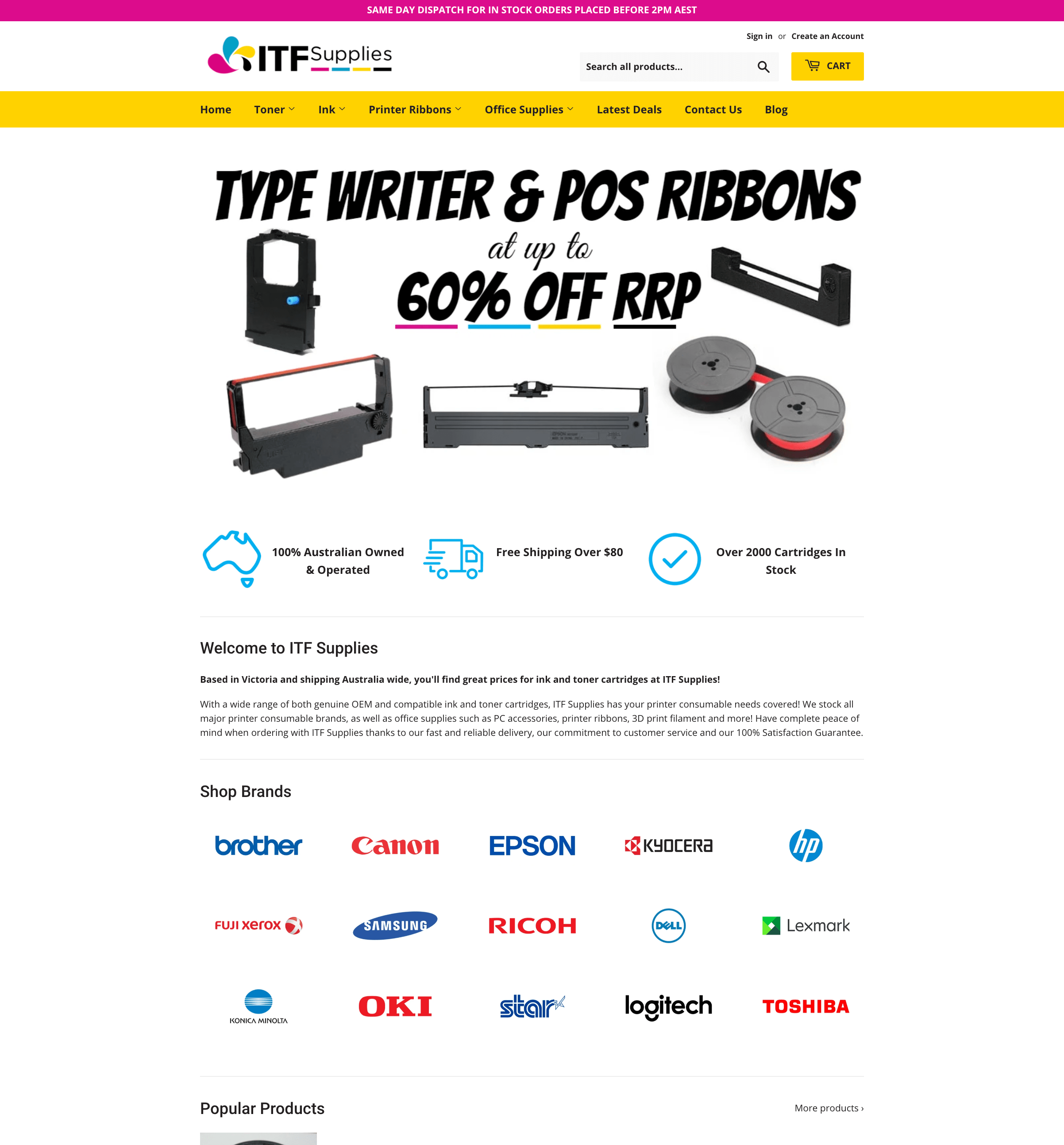 Website Design and Development for ITF Supplies