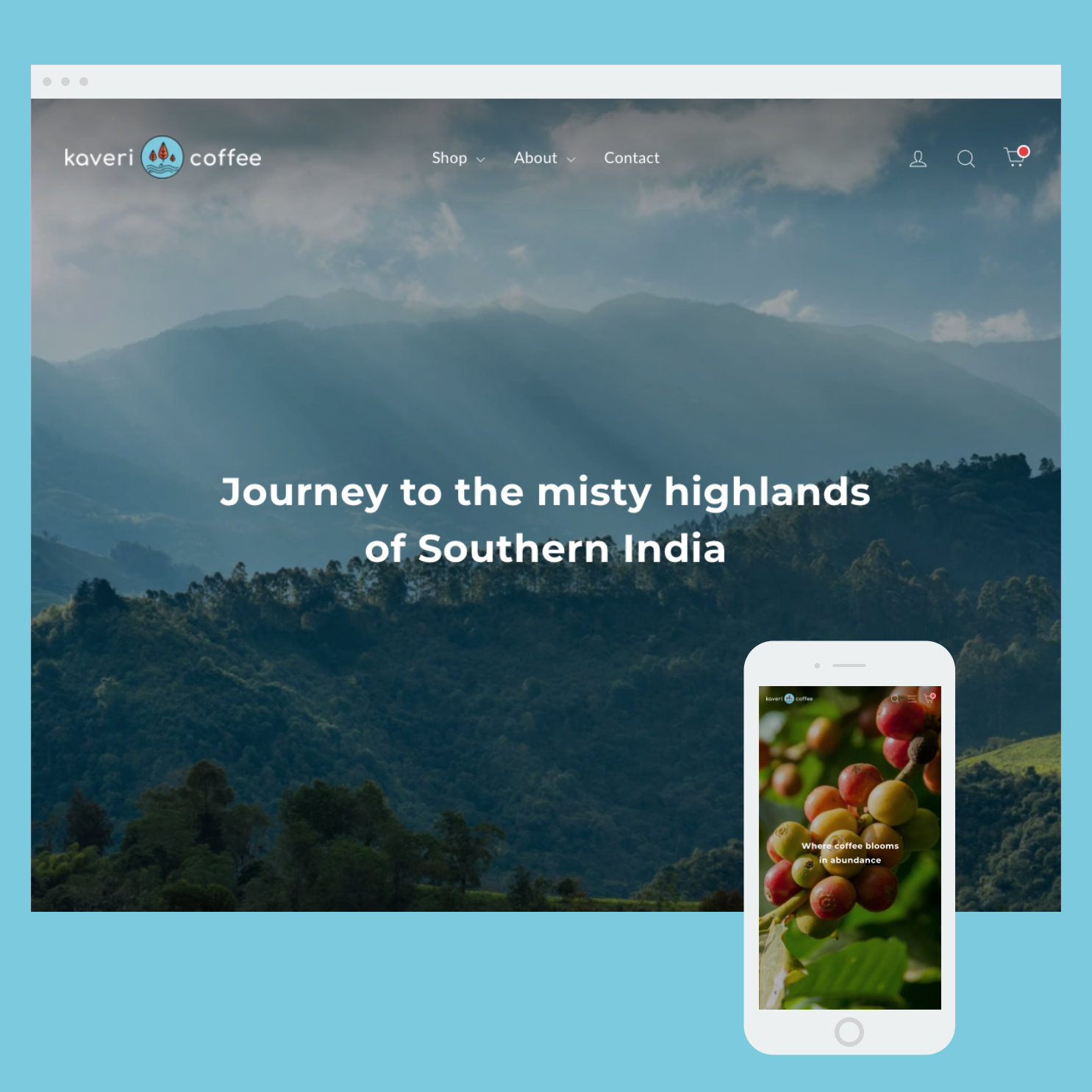 Full store setup: Kaveri Coffee screenshot