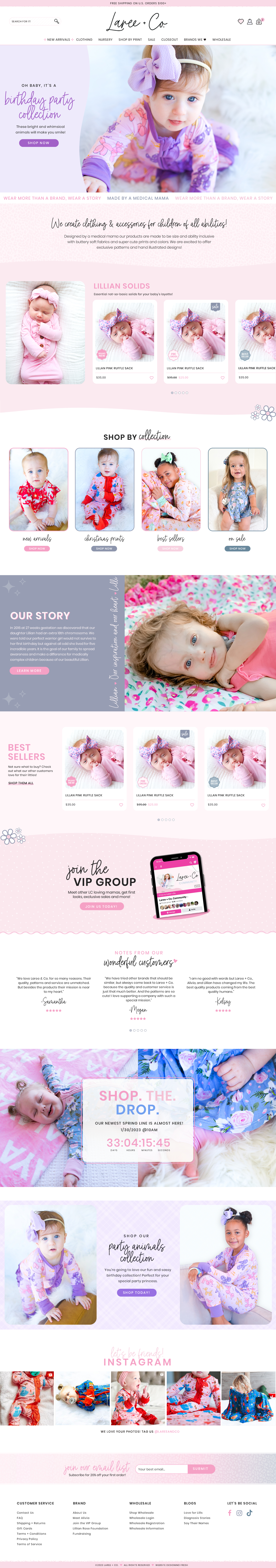 Custom Shopify Plus Website for Laree + Co.