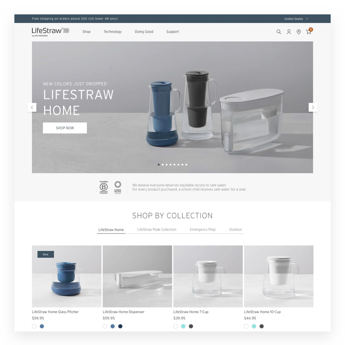 Custom UX/UI Redesign and Theme Development for LifeStraw on Shopify Plus