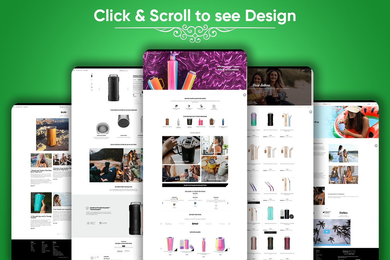 Modern E-commerce Store Design for BruMate.com: Custom Branding and User Experience