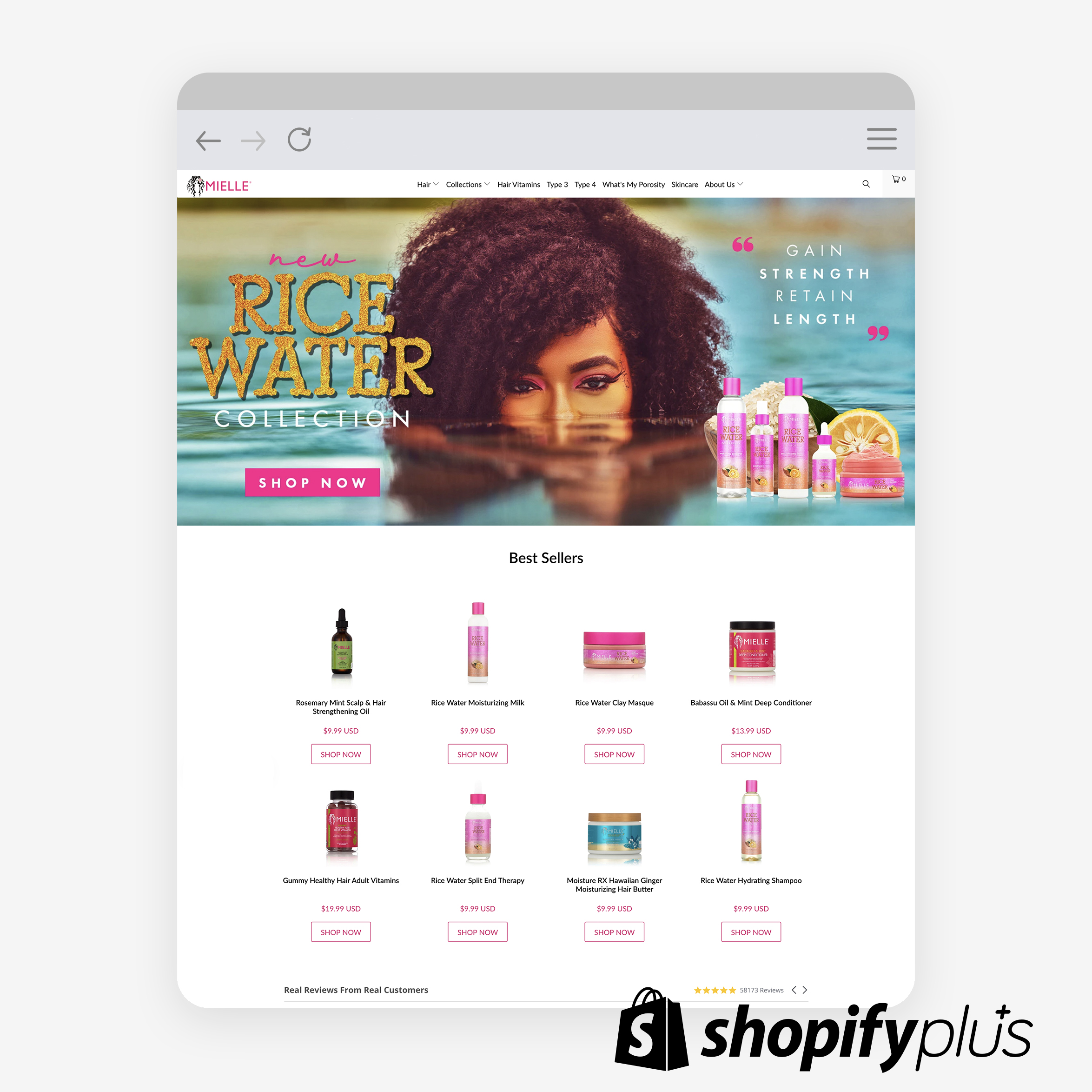 Mielle Organics Website Design - Shopify Plus screenshot