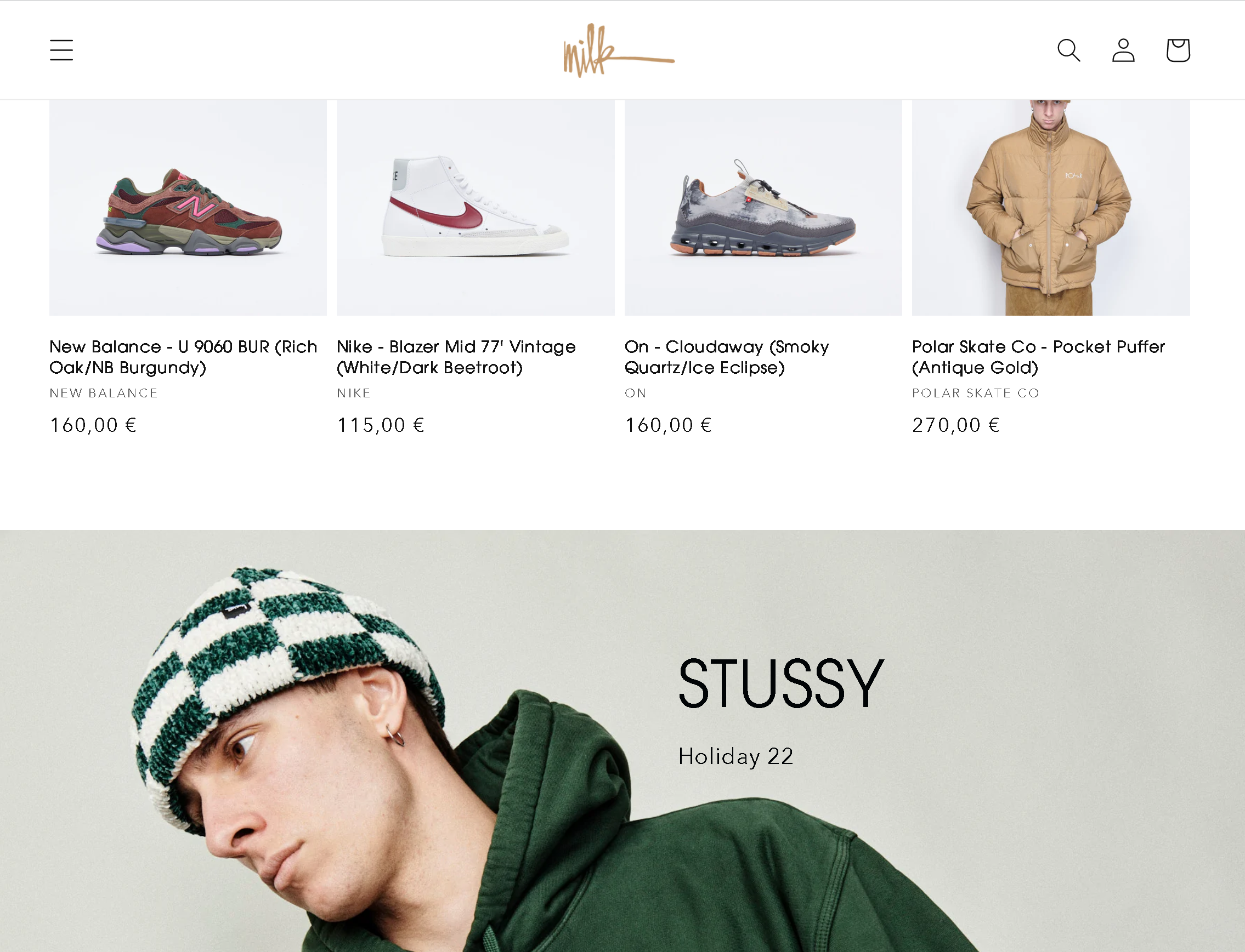 Milk Store Theme design screenshot