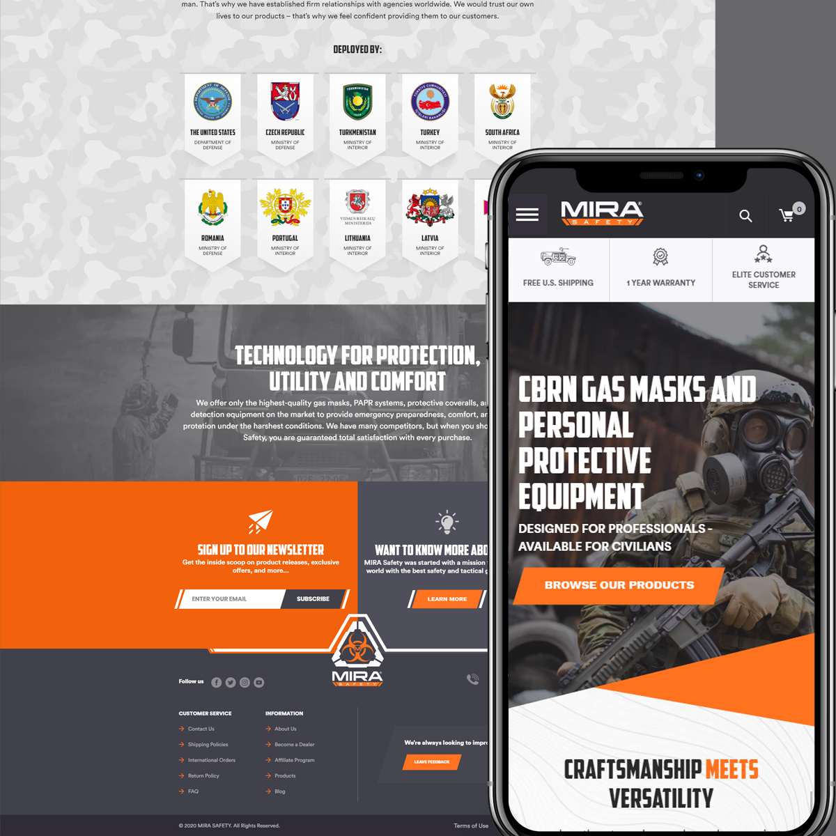 Comprehensive Website Redesign and Features for MIRA Safety