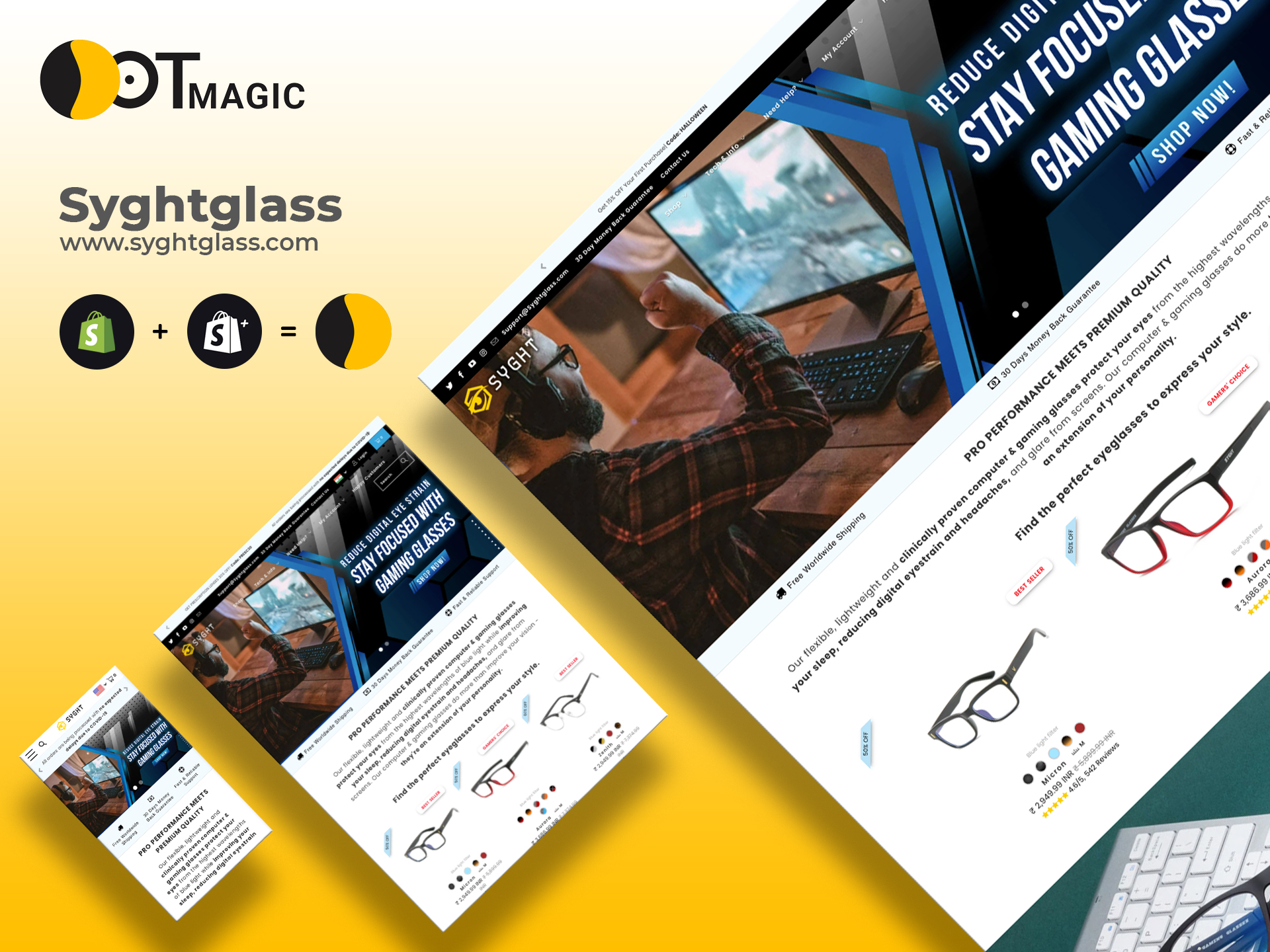 Complete Redesign of Syghtglass Shopify Store with Customization