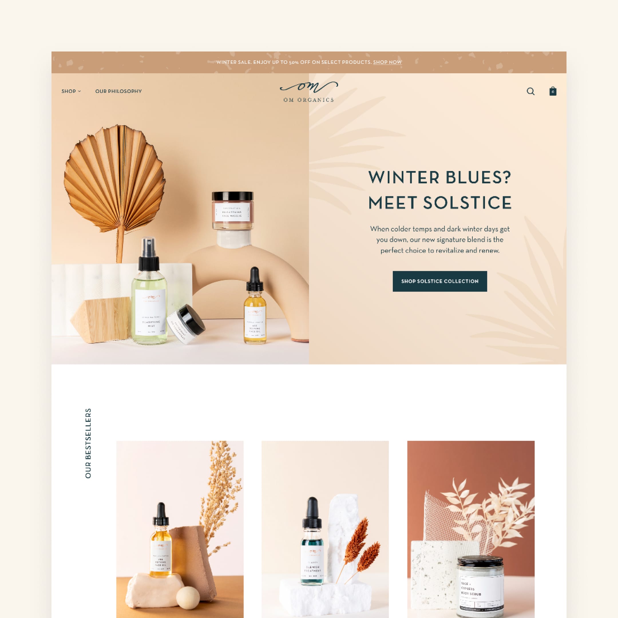 Om Organics: Custom Theme Design & Build screenshot
