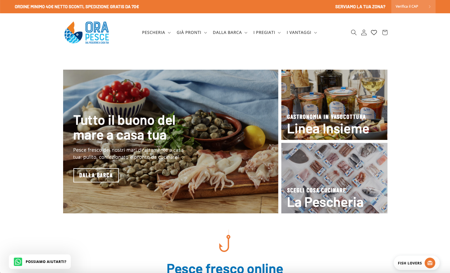 ORAPESCE: Migrazione da Woocommerce e digital marketing  screenshot