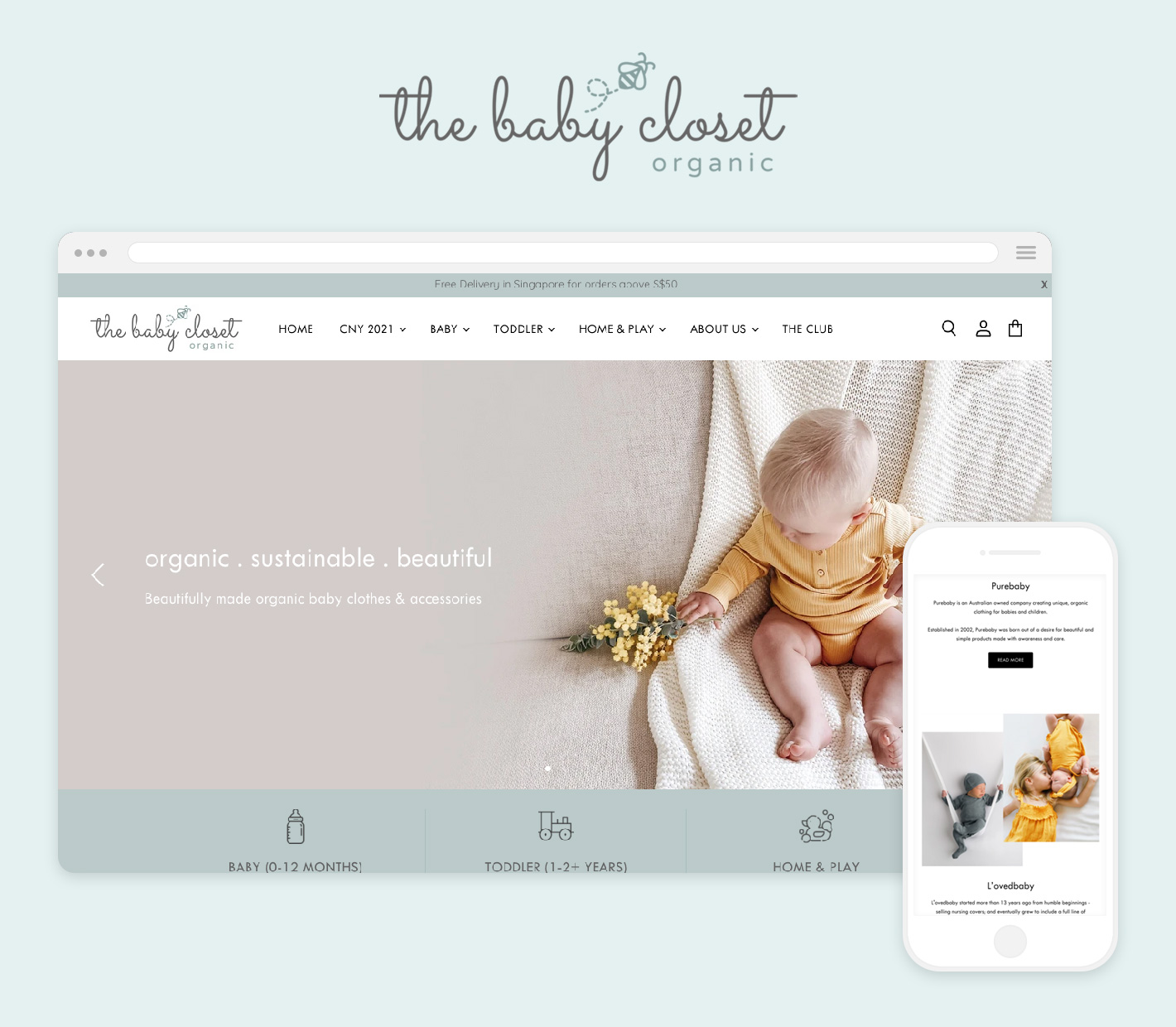 E-commerce Website Design for The Baby Closet: Organic Baby Essentials