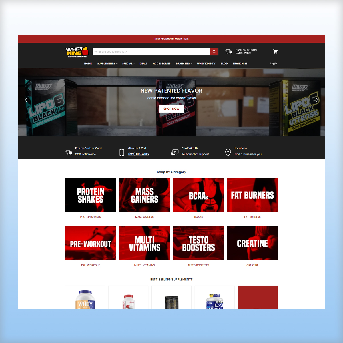 Comprehensive Migration and Setup for Whey King Supplements