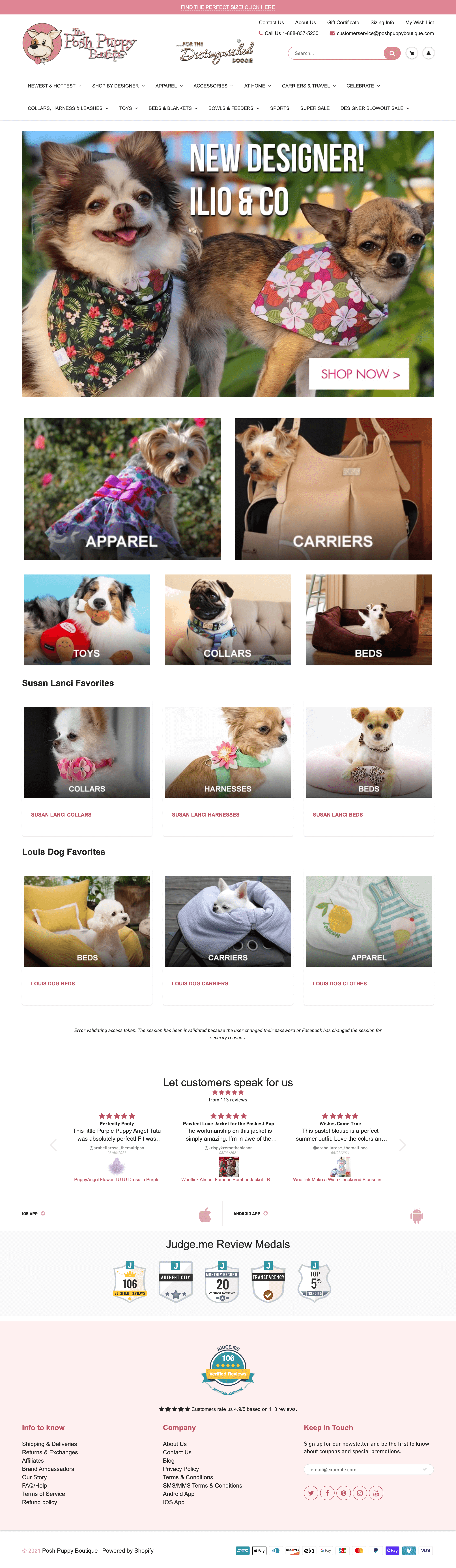 Posh Puppy Boutique - Migration to Shopify, Design, SEO Migration screenshot