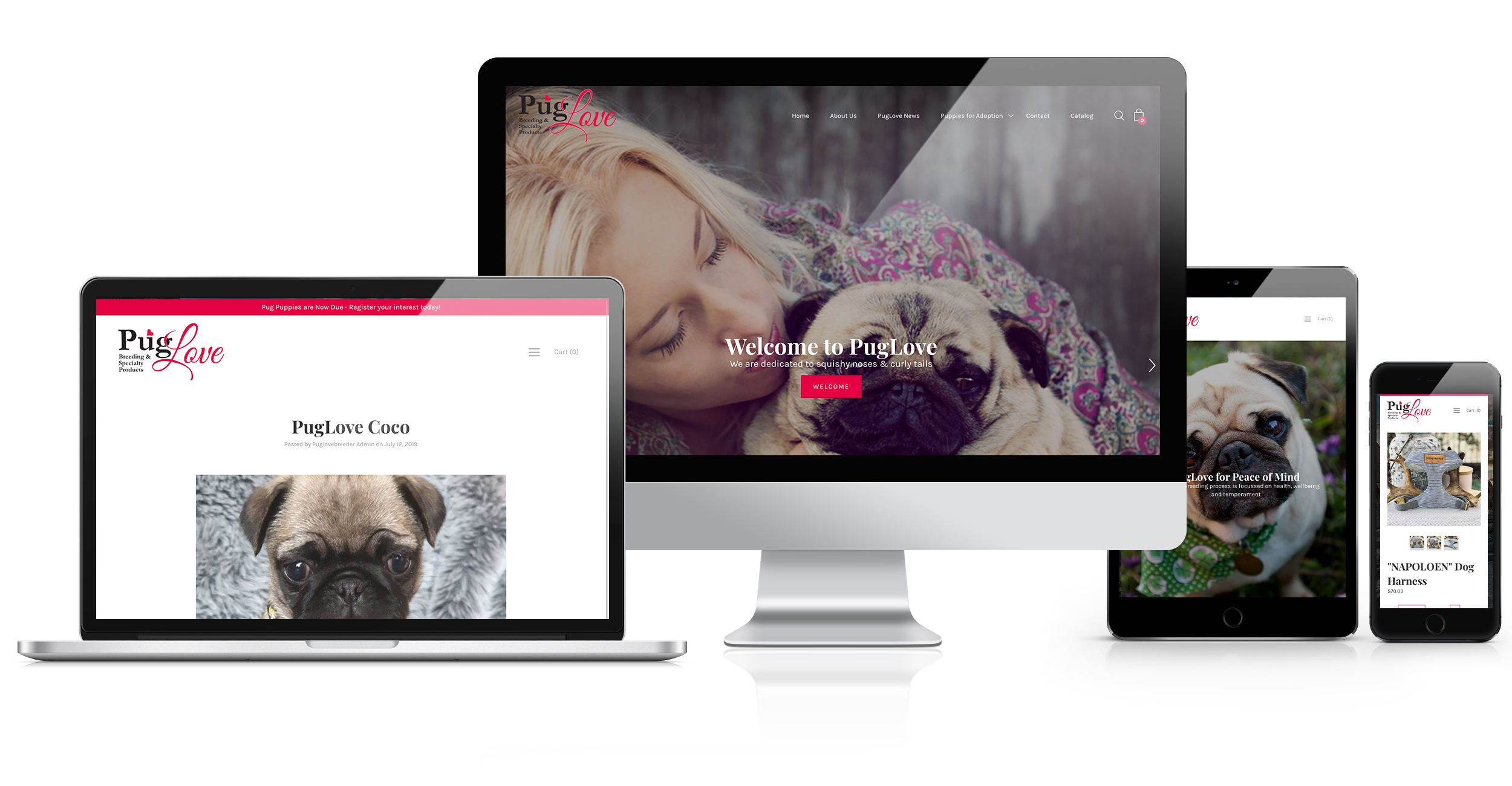 Pug Love: Comprehensive Branding and Shopify Store Development