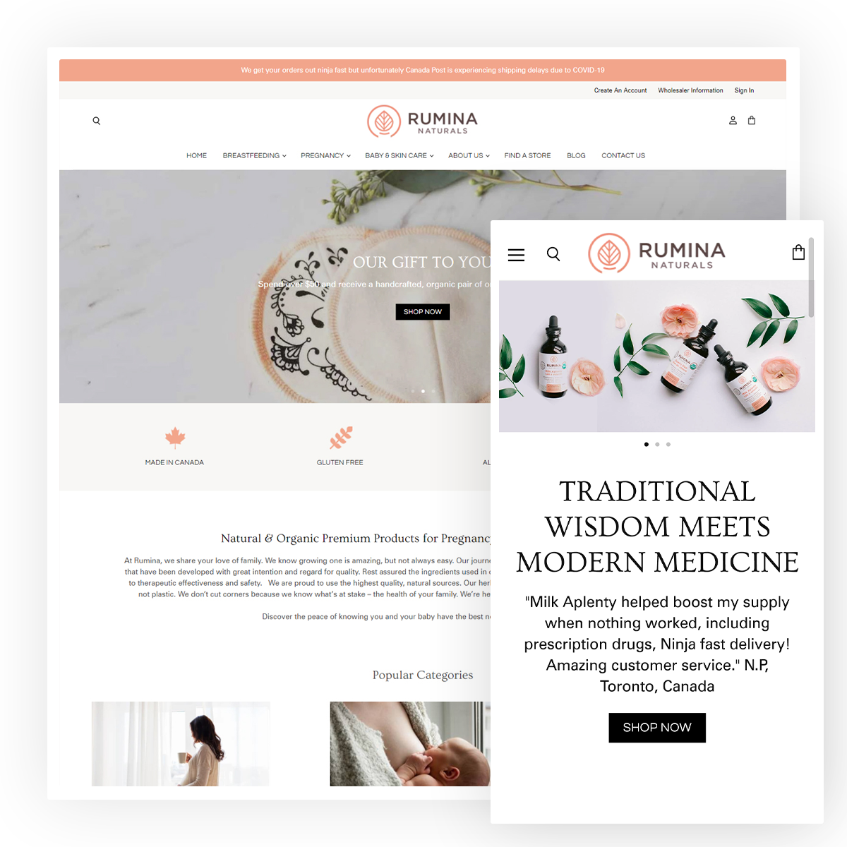 Comprehensive Shopify Design for Rumina Naturals: B2B & D2C Enhanced Functionality