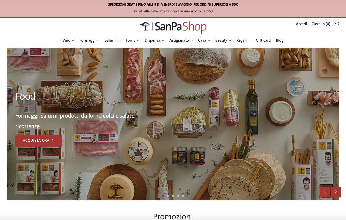 SANPA SHOP: Nuovo e-commerce e promozione digital screenshot