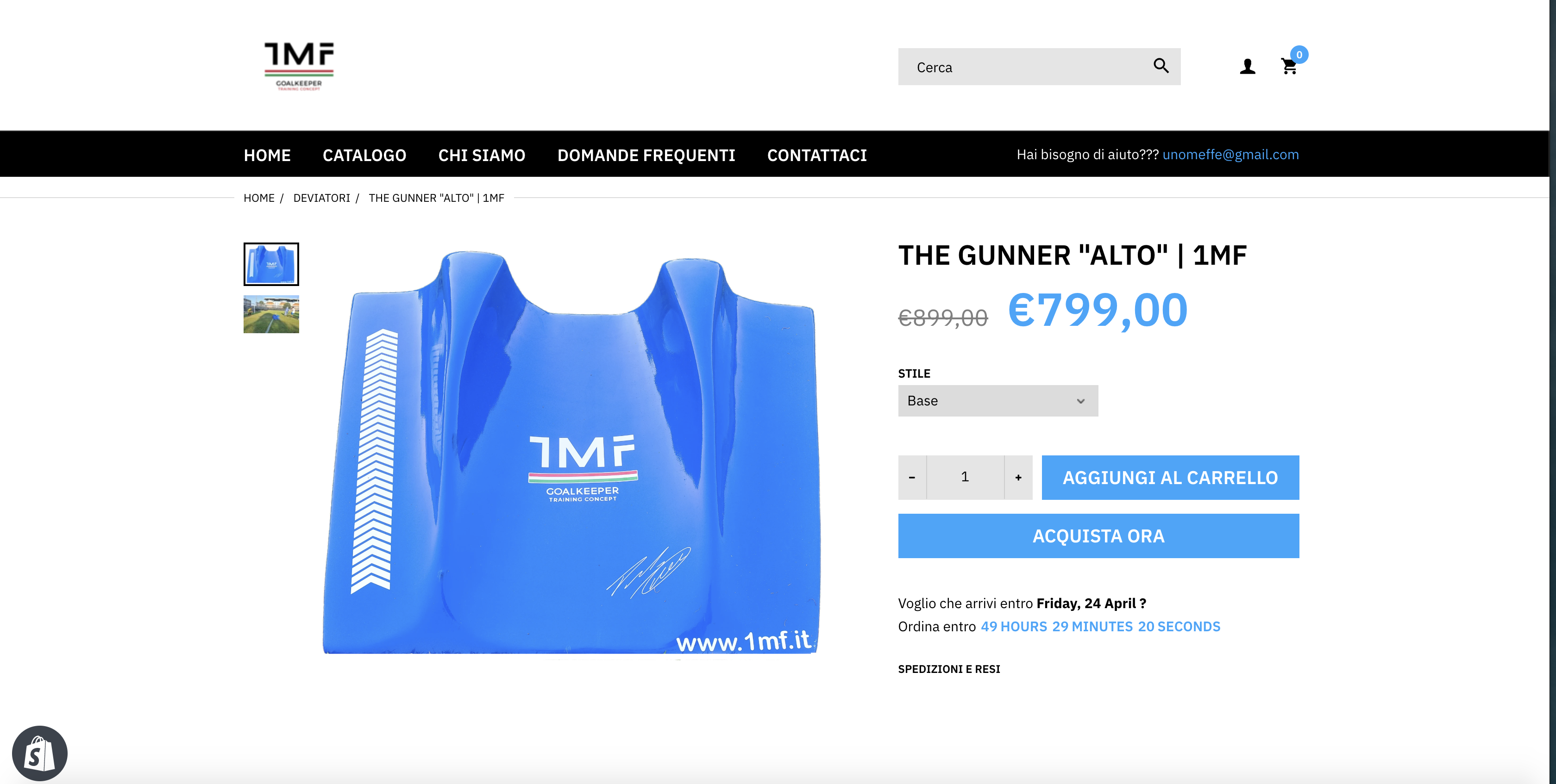 Progettazione e Realizzazione | E-Commerce "Basic" | www.1mf.it screenshot