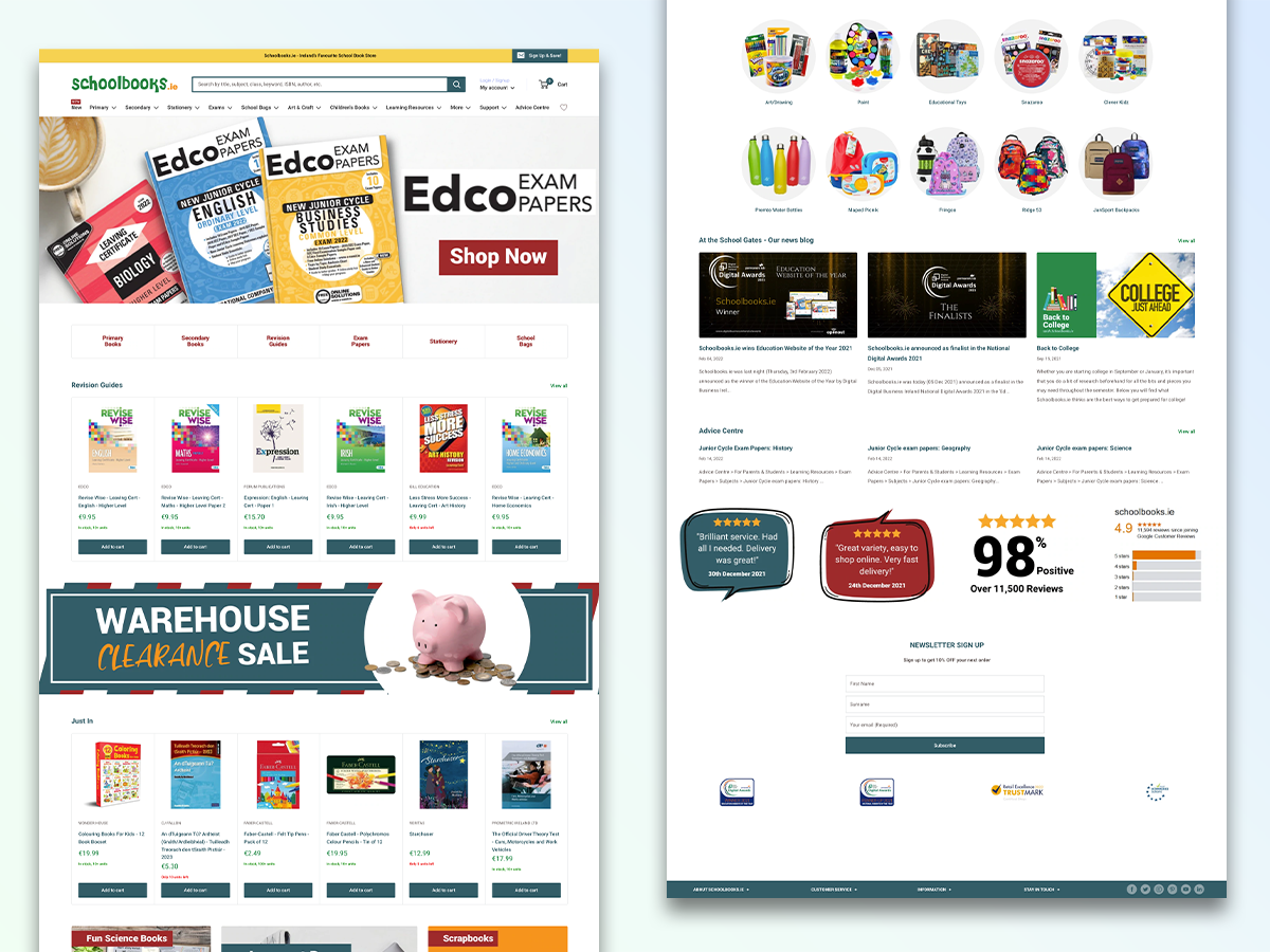 Schoolbooks.ie screenshot