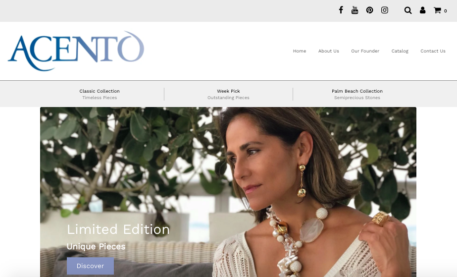 eCommerce Website Development for Accento Palm Beach Jewelry Store