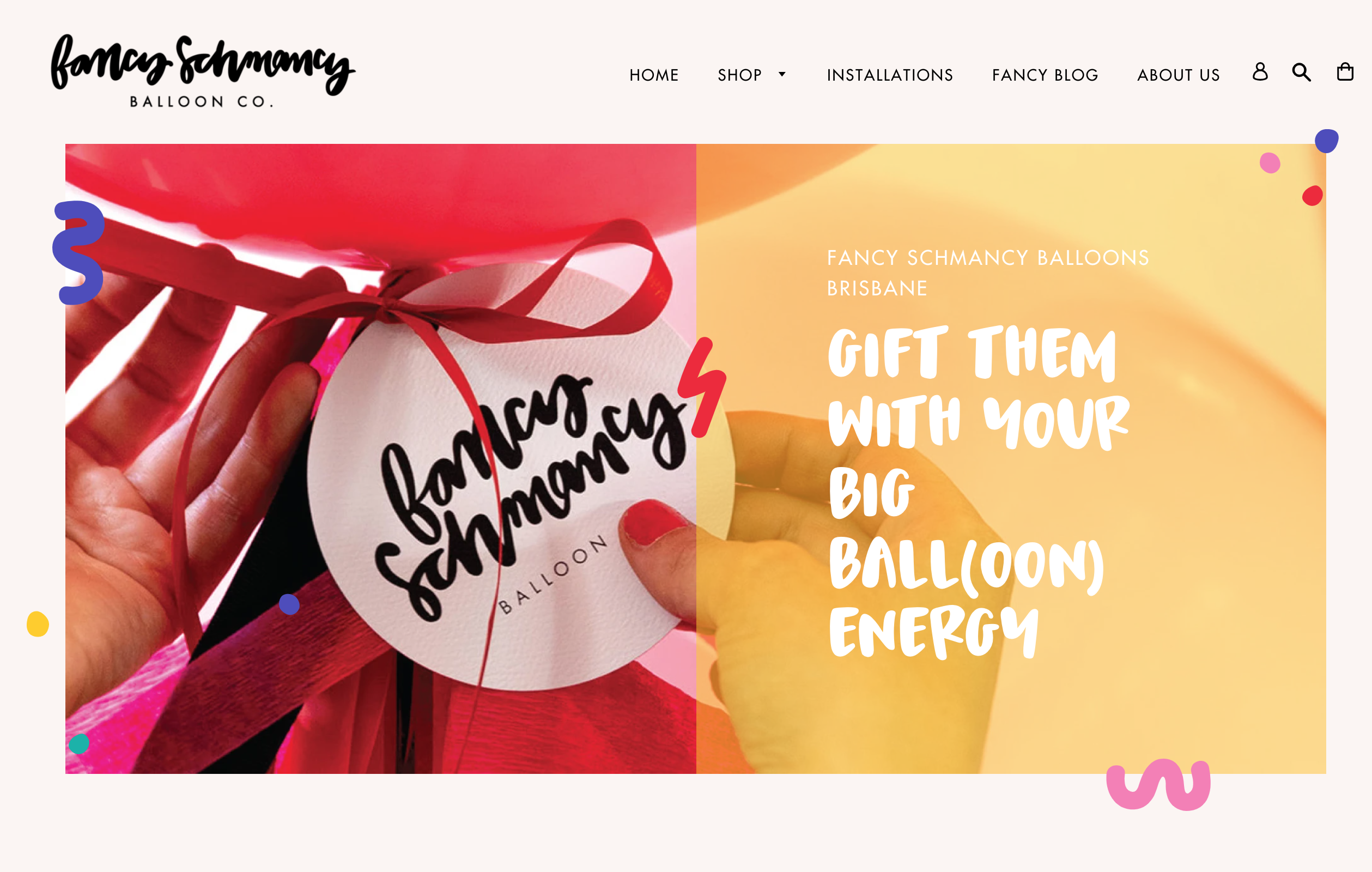 Fancy Schmancy Balloons - Shopify Design & Development screenshot